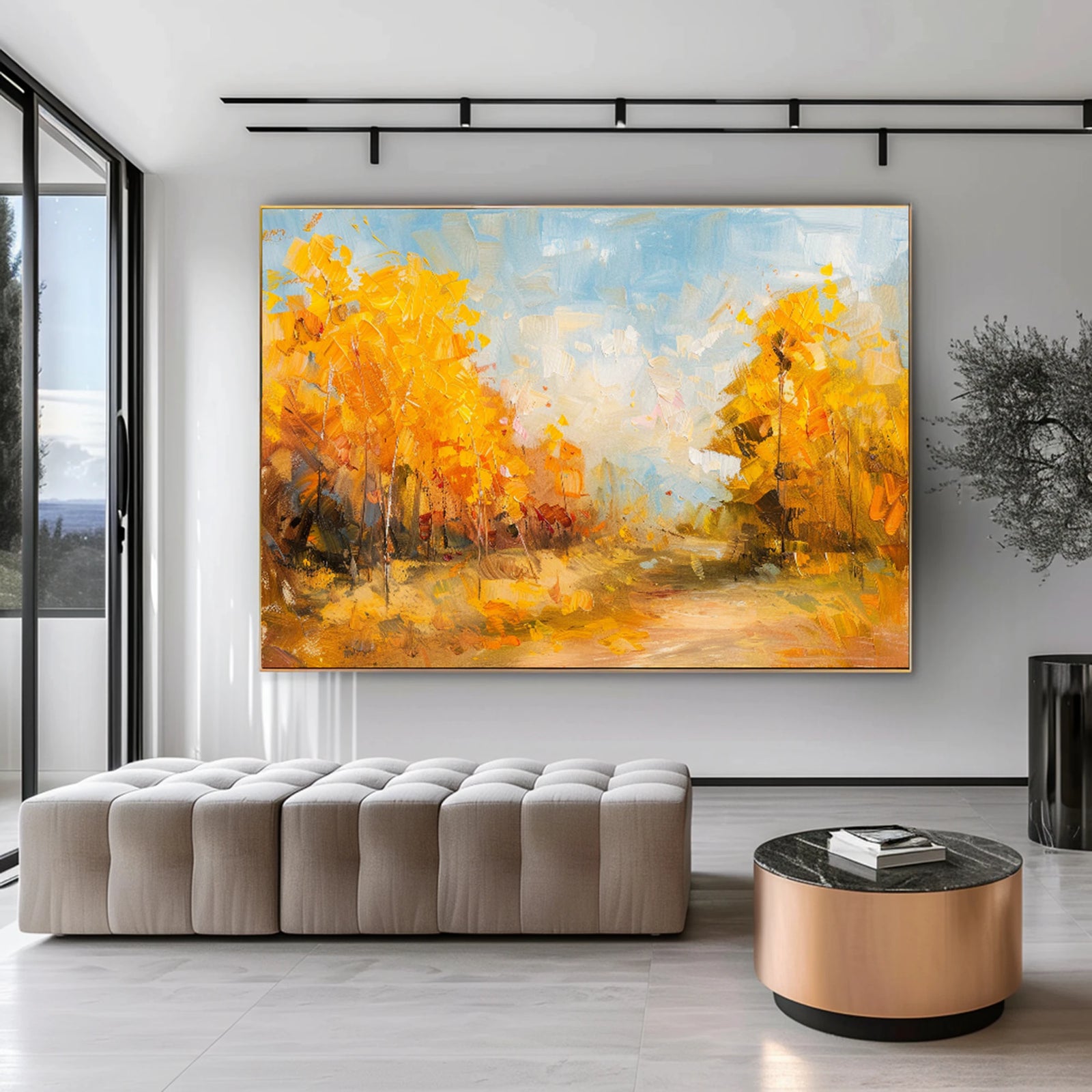 Autumn Forest Path Abstract Oil Painting #FT574