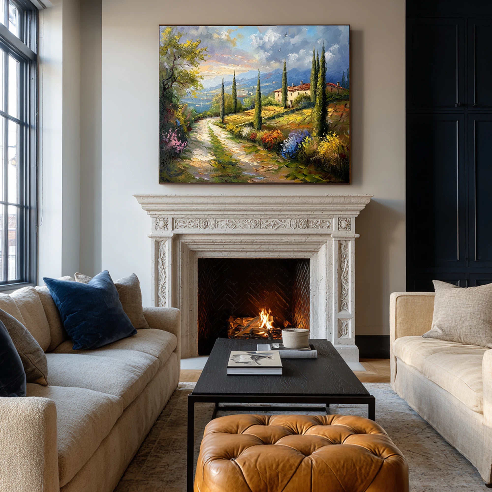 Tuscany Landscape Oil Painting | Textured Wall Art #FT601