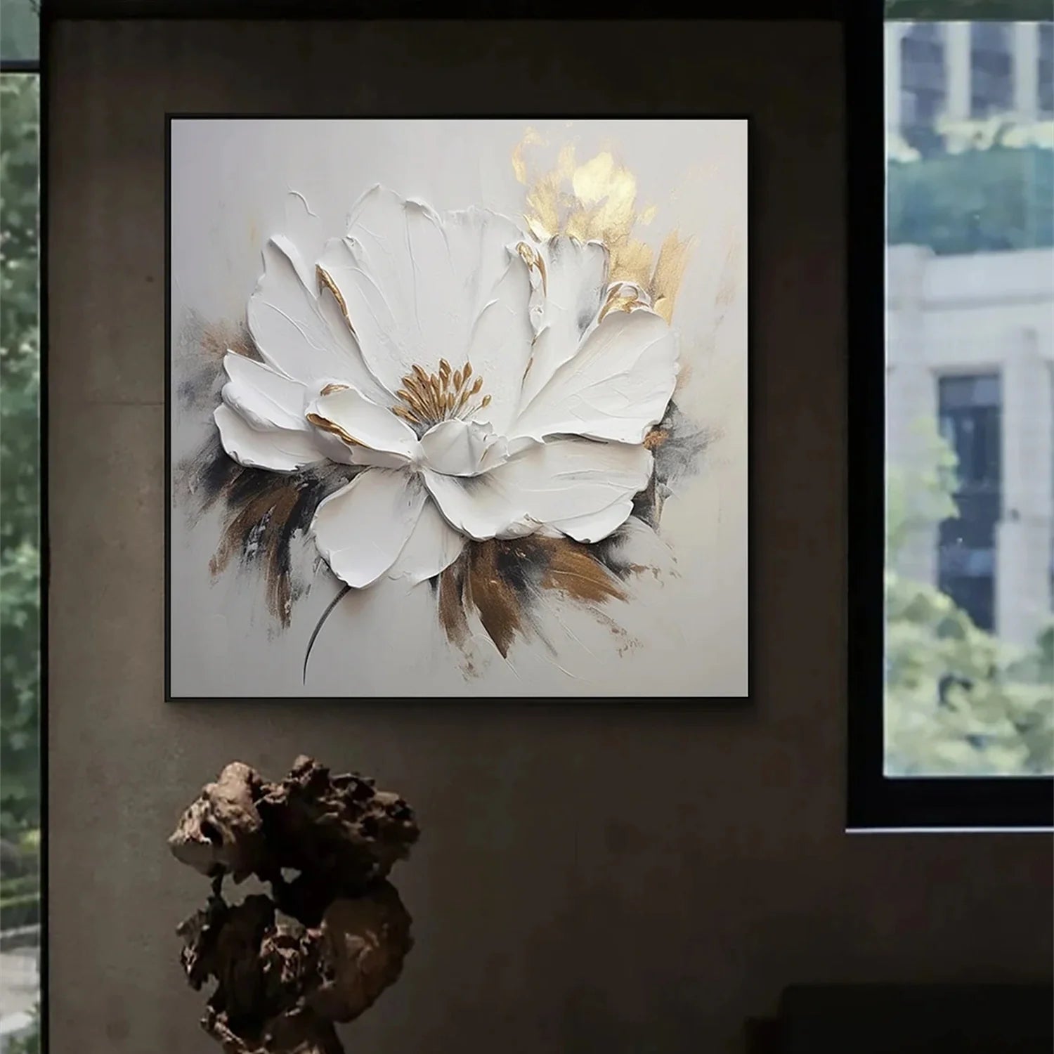 Flower & Tree Abstract Textured Wall Art #FT060