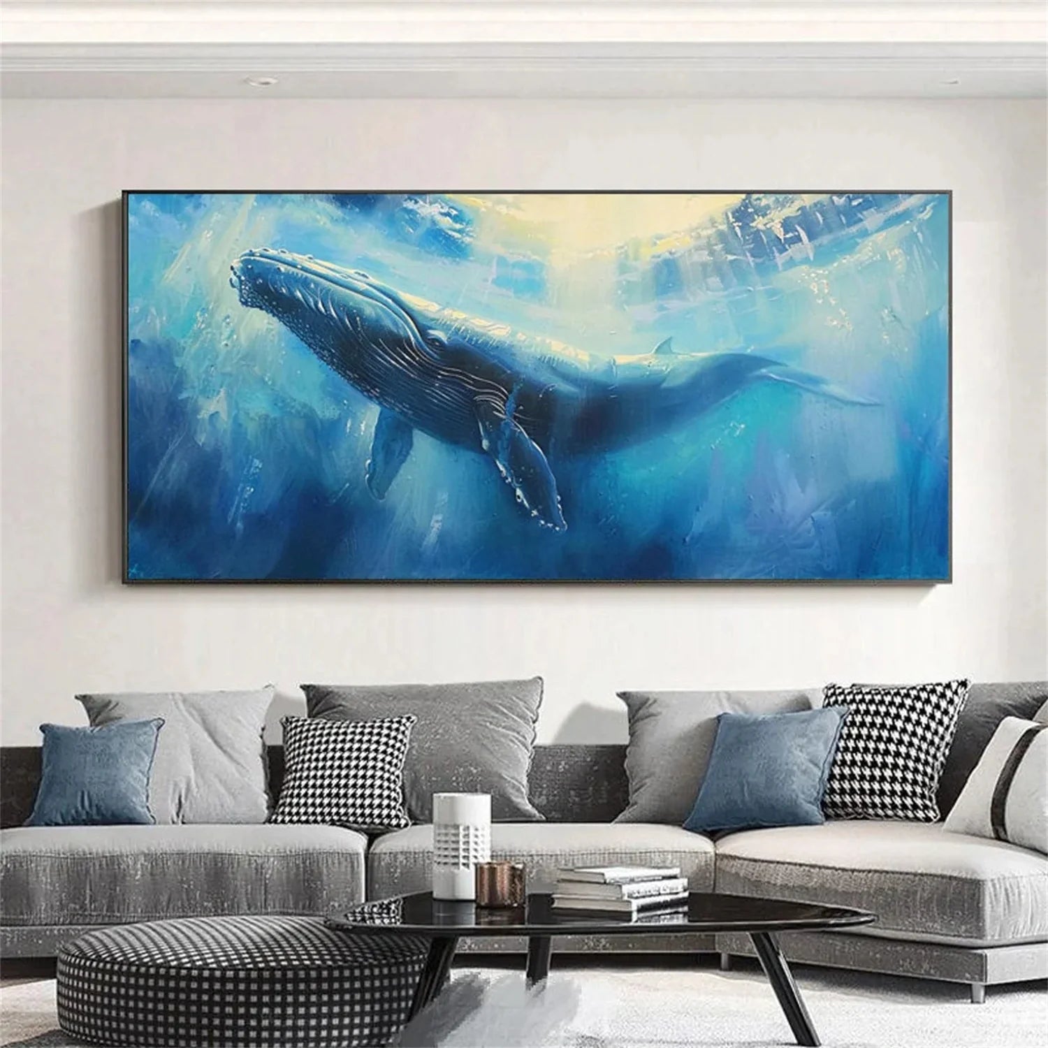 Blue Abstract Animal Wall Art #AM096