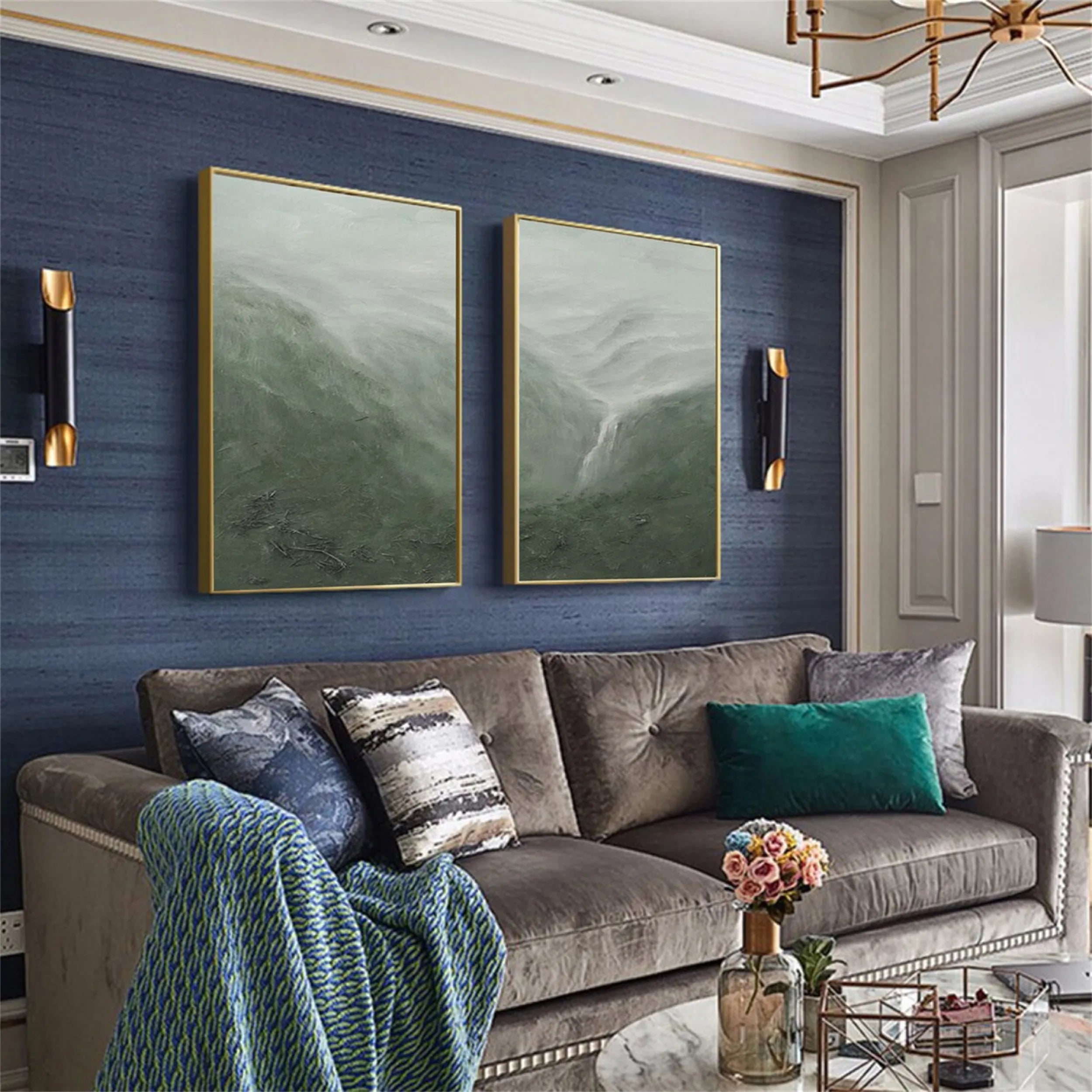 Green Texture Art Set of 2 #GT019