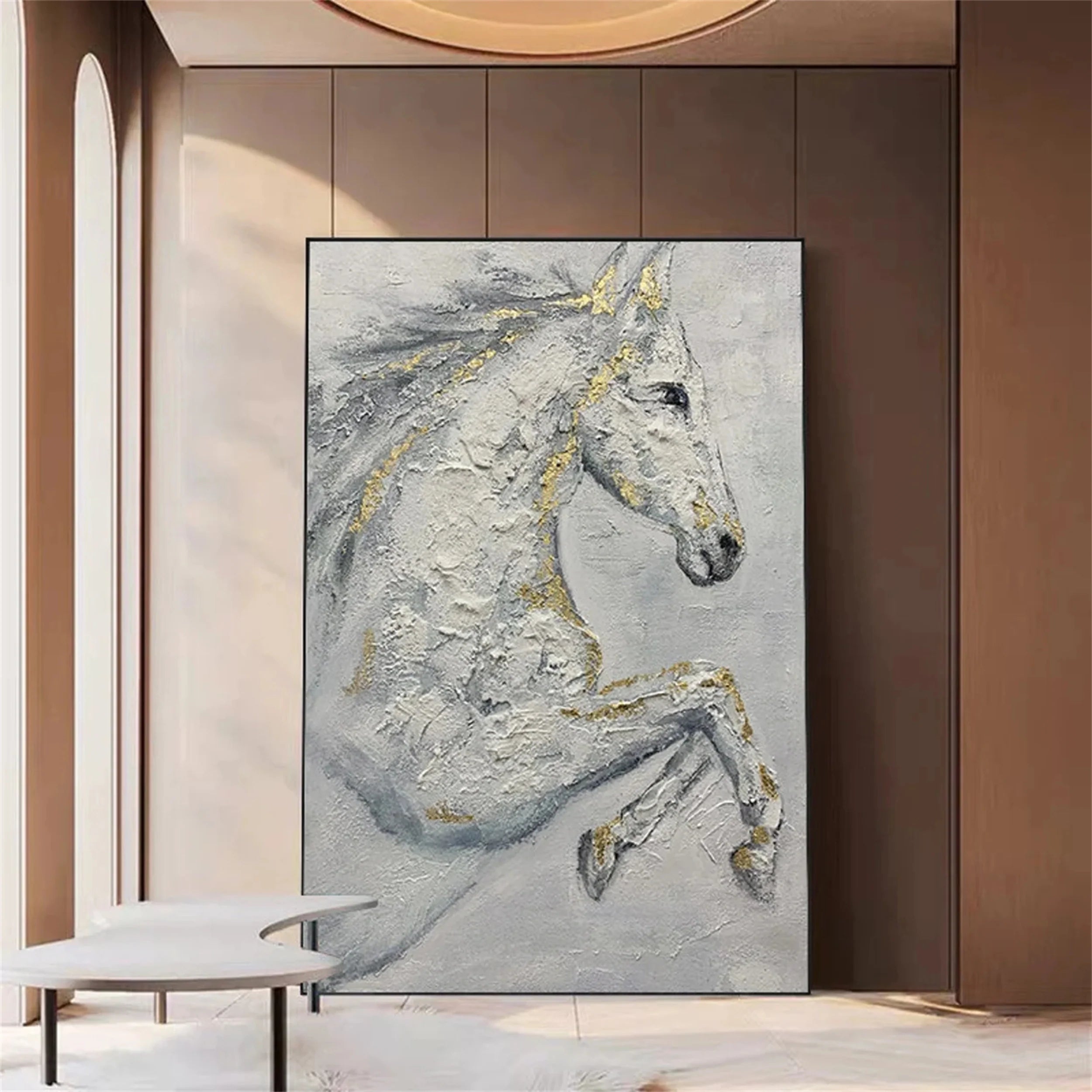 White Horse Abstract Animal Wall Art #AM002