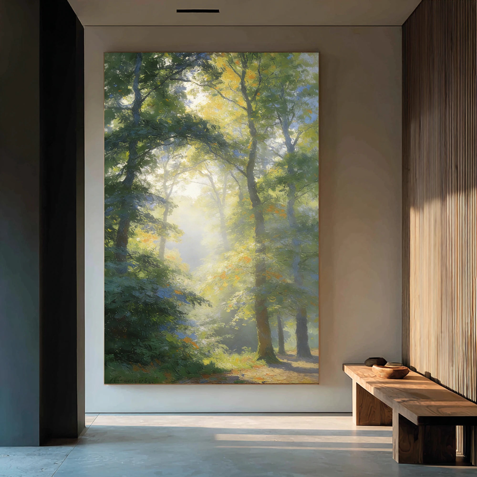 Soft Light Forest Original Canvas Art #FJ671