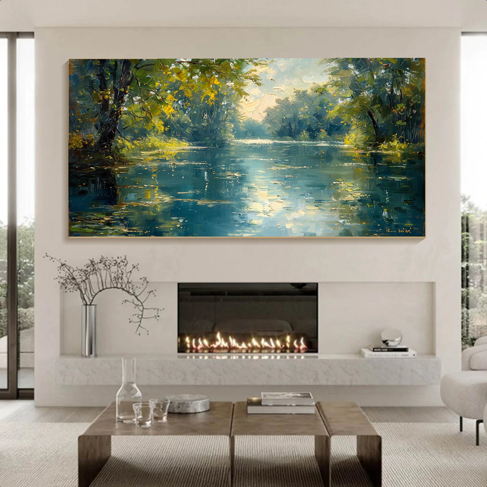 Serene River Landscape Oil Painting #FT580