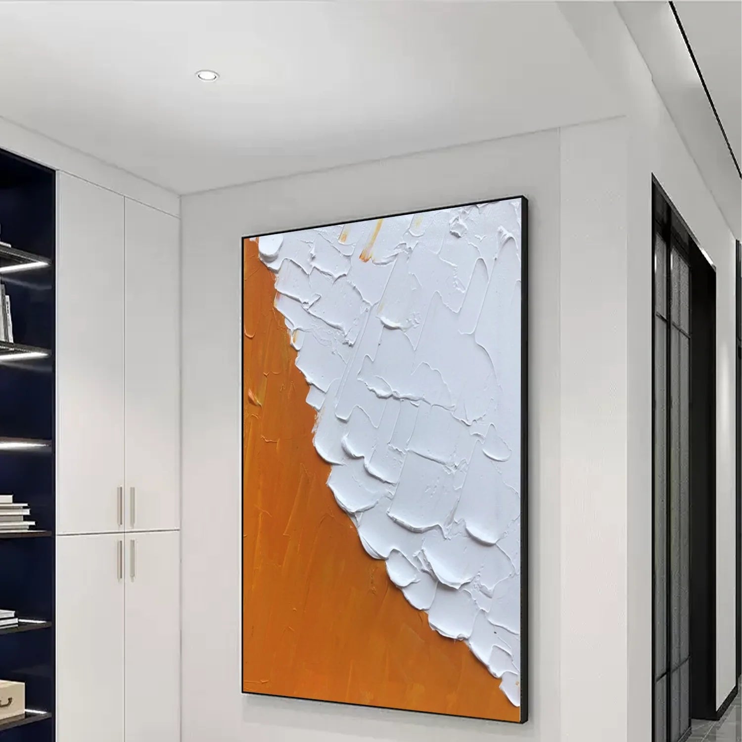White Minimalistic Textured Art #MD226