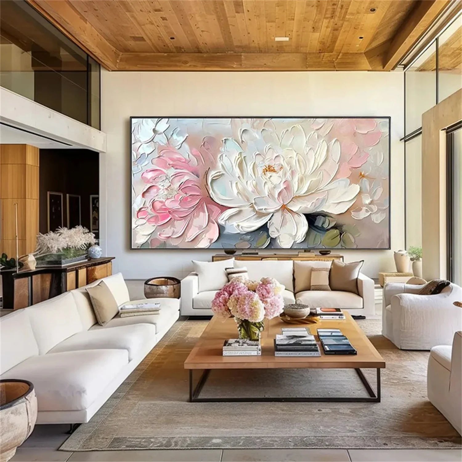 Colorful Flower & Tree Abstract Textured Wall Art #FT053