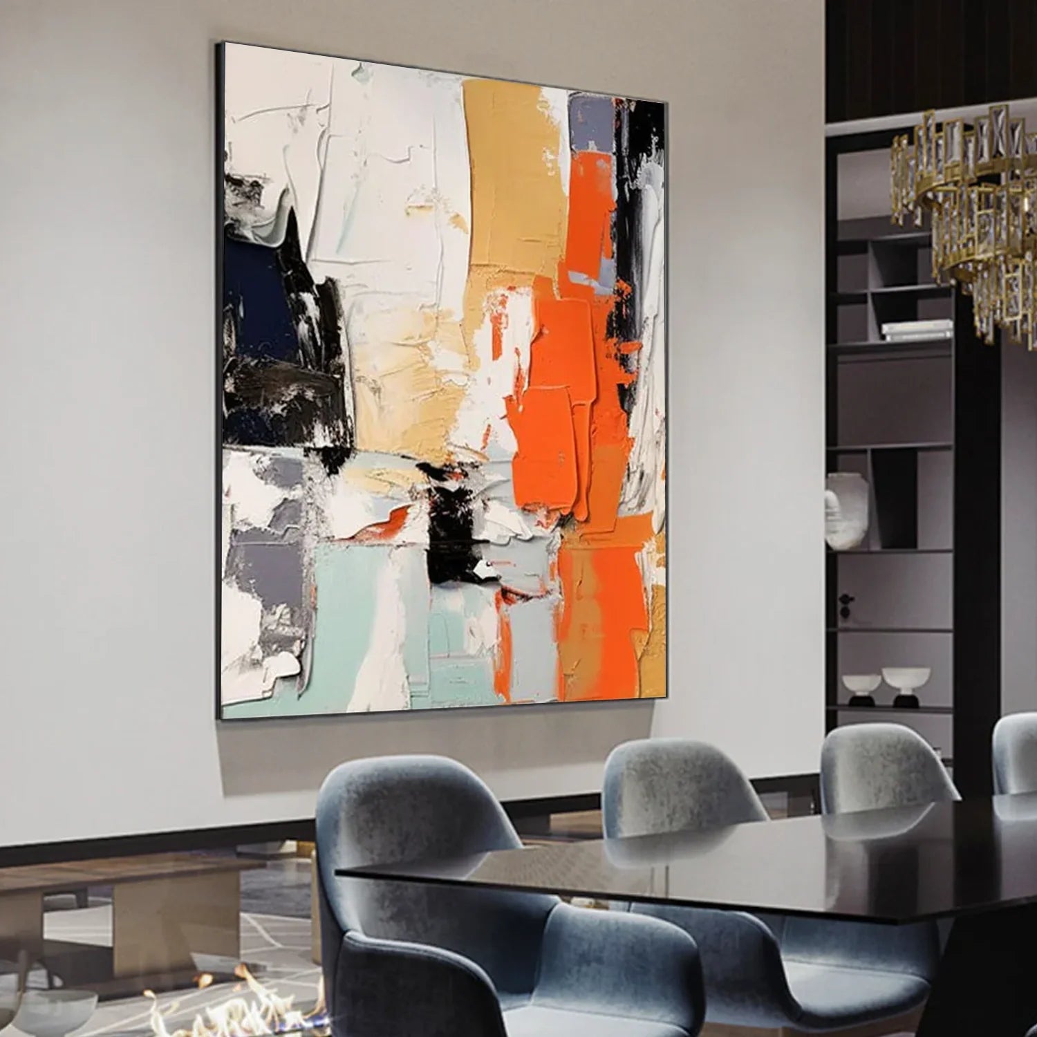 Abstract_Textured Canvas Art #WA742