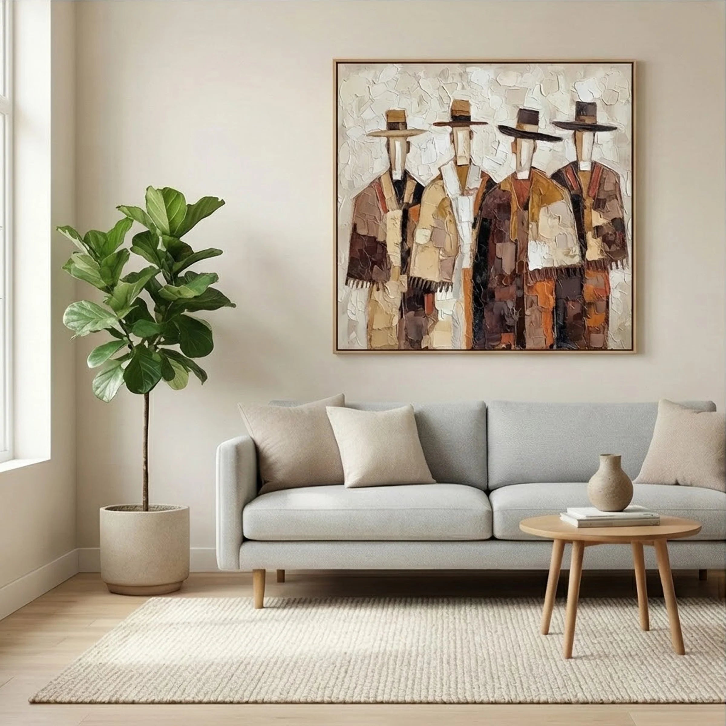 Textured Abstract Figure Art #AB134