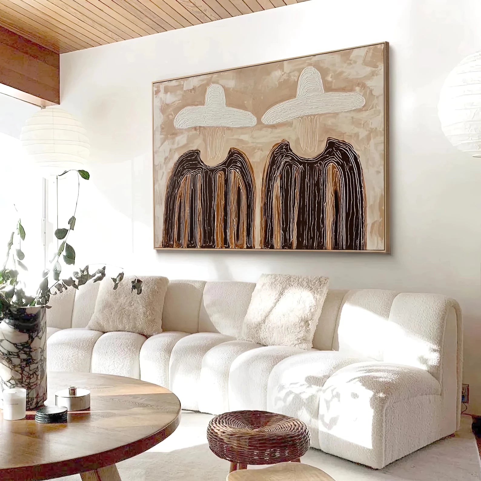 Neutral Tone Two Figures Print #AB135