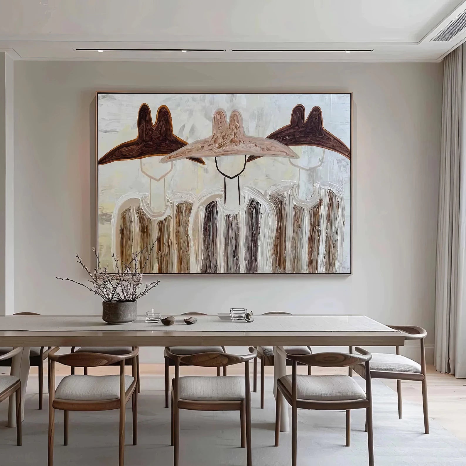 Wabi Sabi Three Cowboy Hats Art #CB11