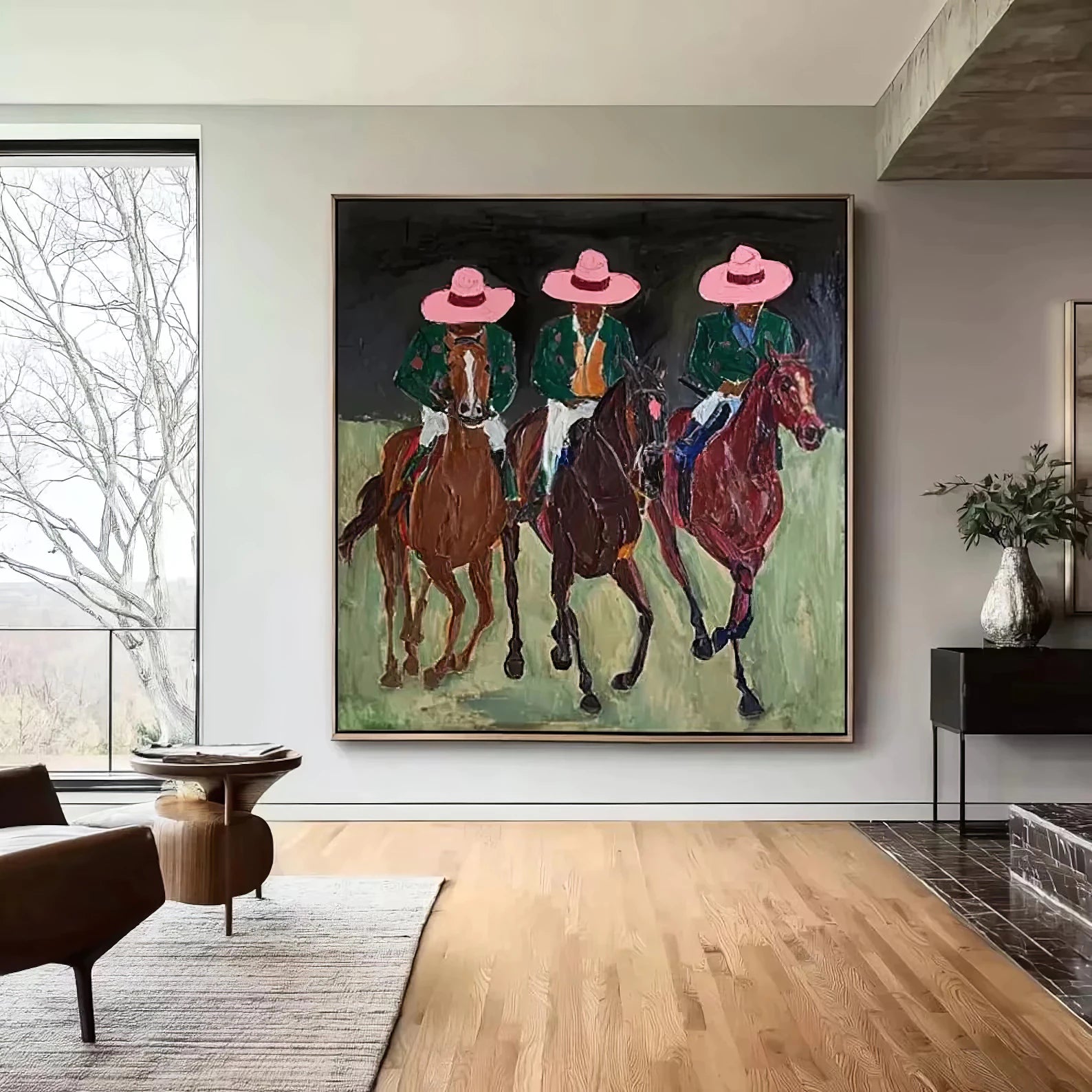 Pink Cowboy Hat Trio Art #CB7