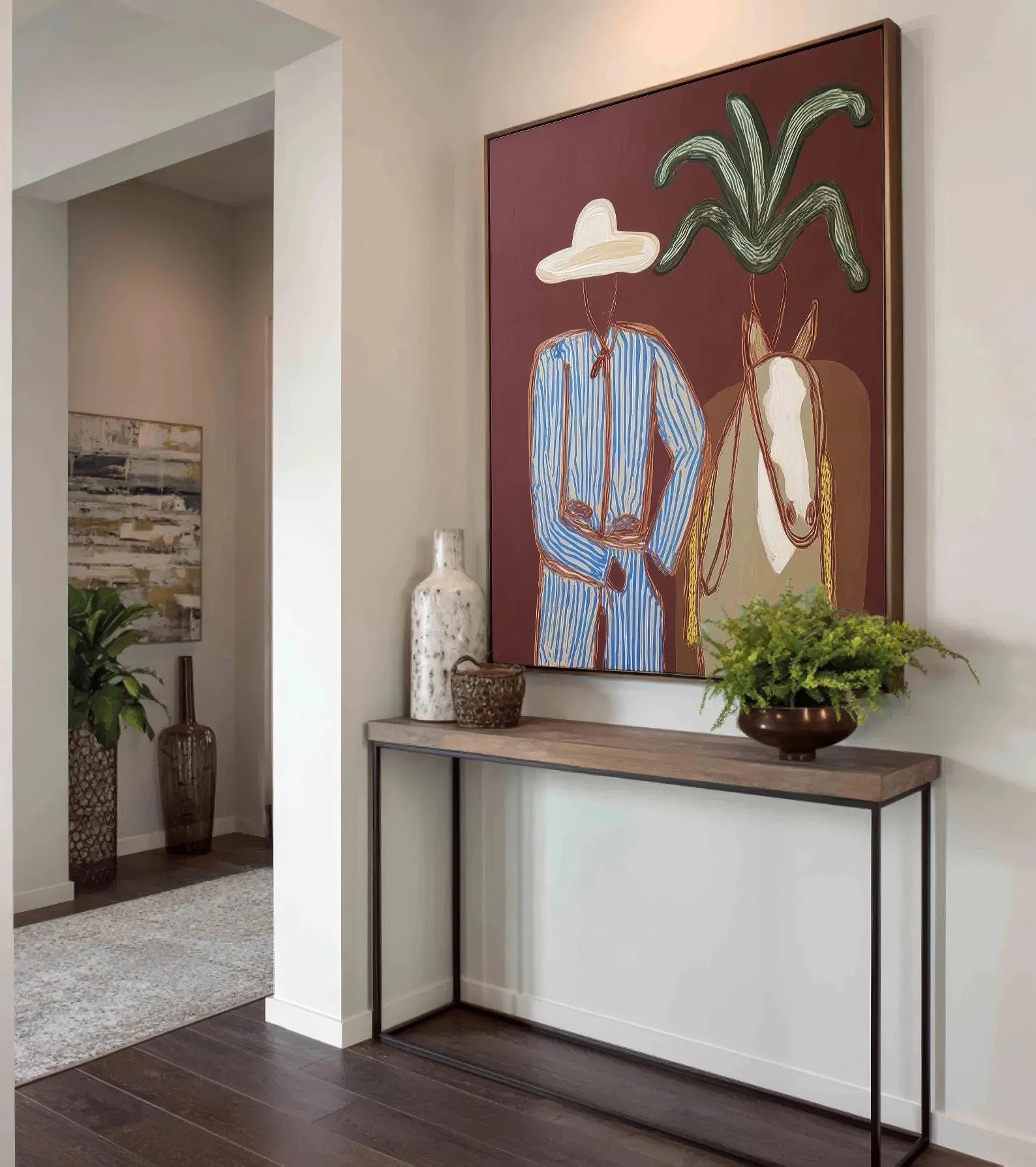 Rustic Modern Cowboy Painting #AB374