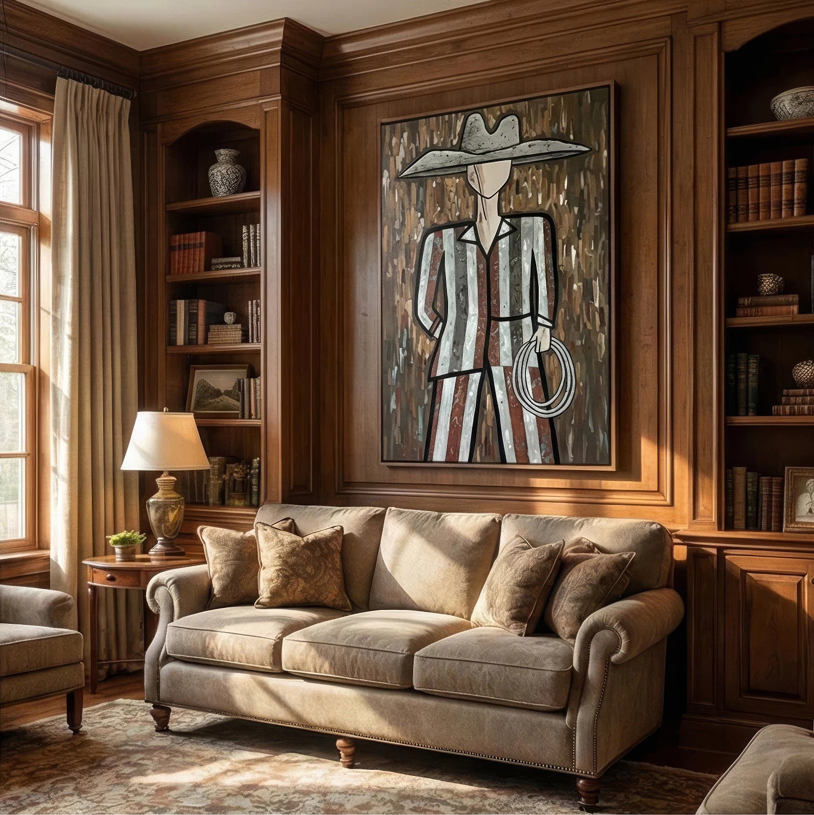 Modern Abstract Cowboy Art #AB373