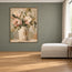 Beige Cream Hand-Painted Oil Painting, Blush Flowers in an Ivory Vase #KX3BLNRV
