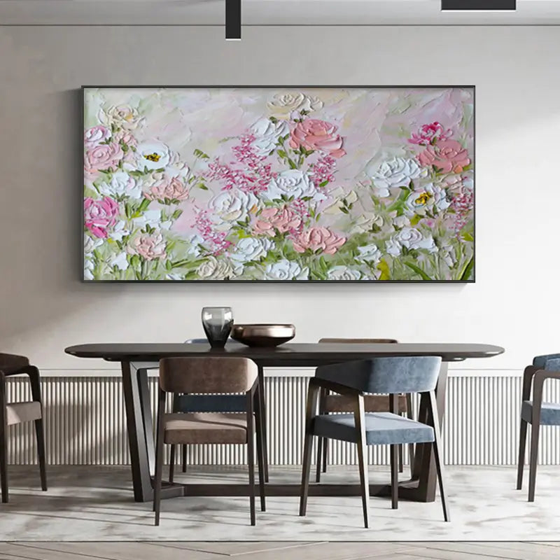 Colorful Flower & Tree Abstract Textured Wall Art #FT002