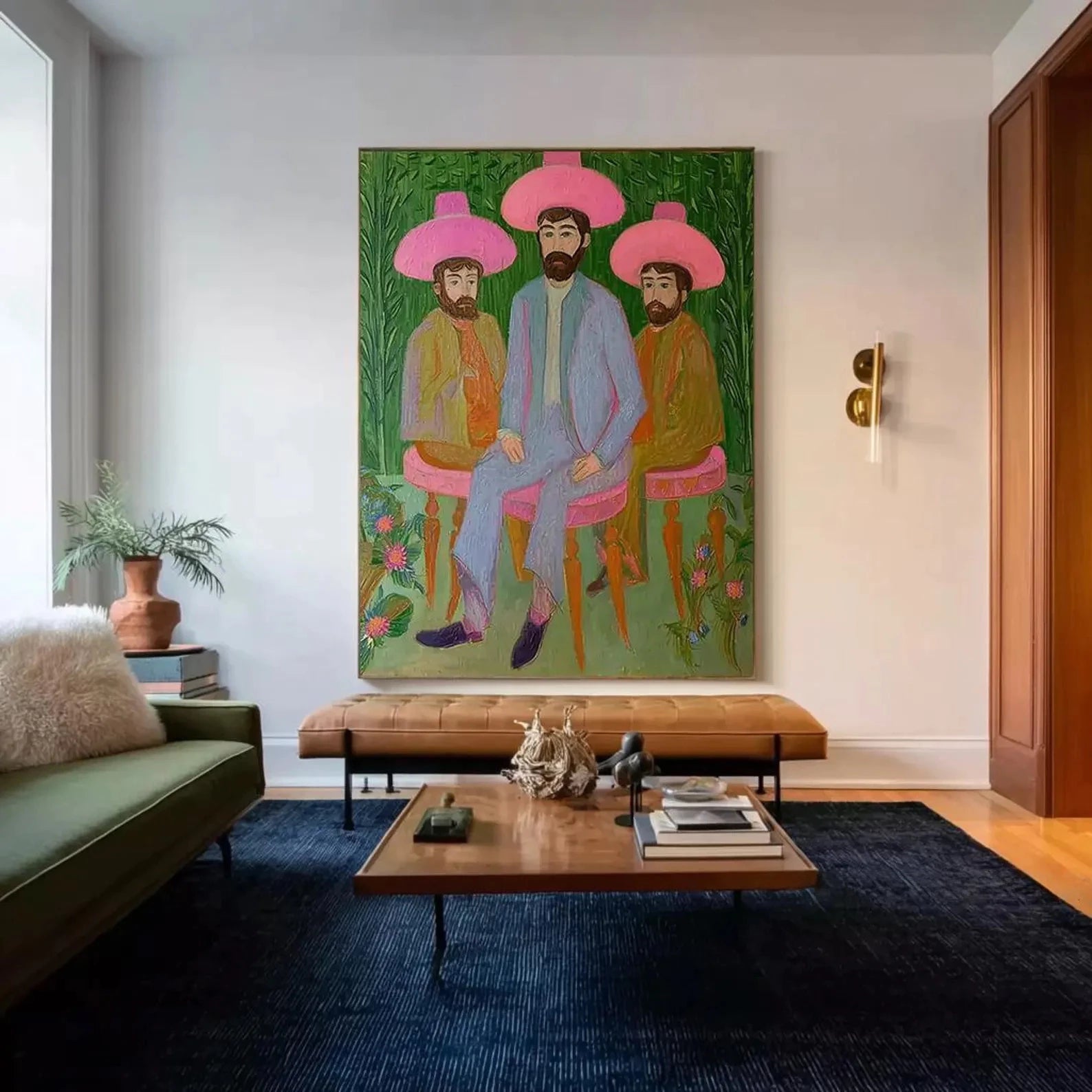 Pink Sombrero Trio Art #AB133