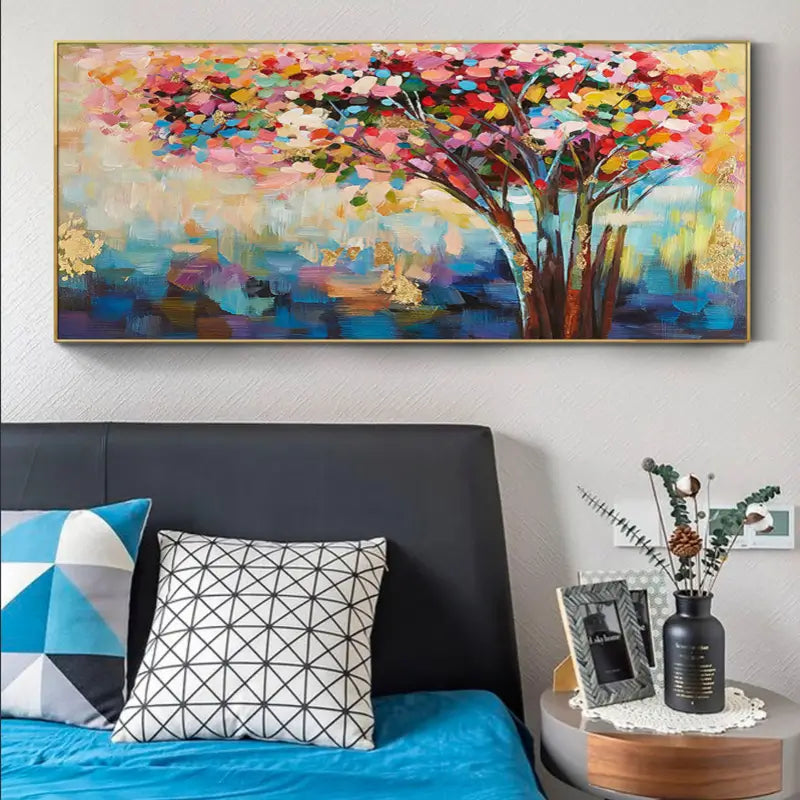 Colorful Flower & Tree Abstract  Wall Art #FT001