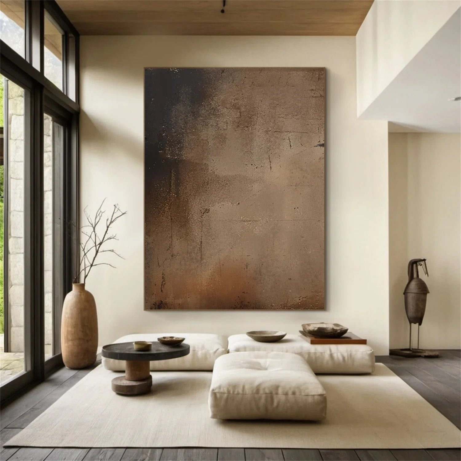 Beige and Brown Abstract Tranquility #WA519