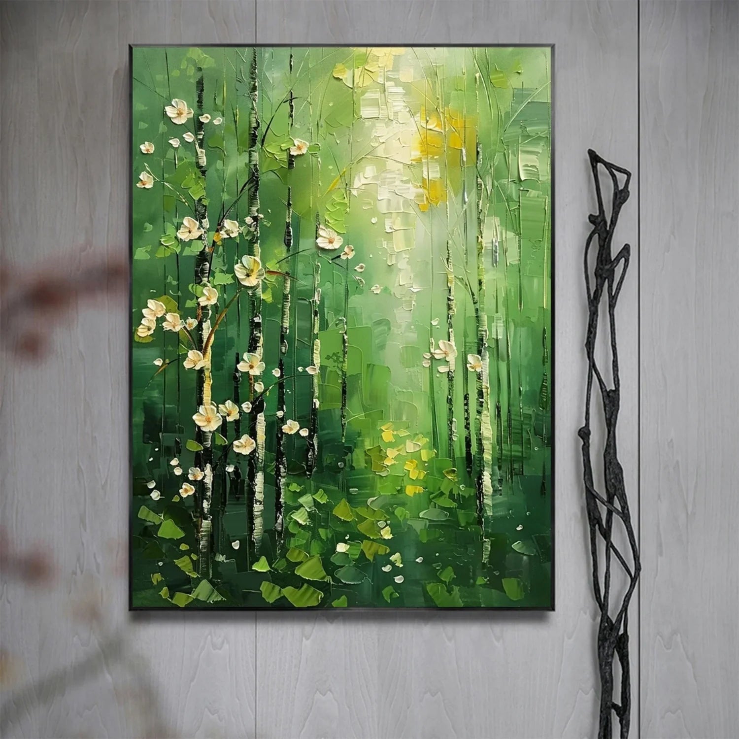 Flower & Tree Abstract Textured Wall Art #FT072