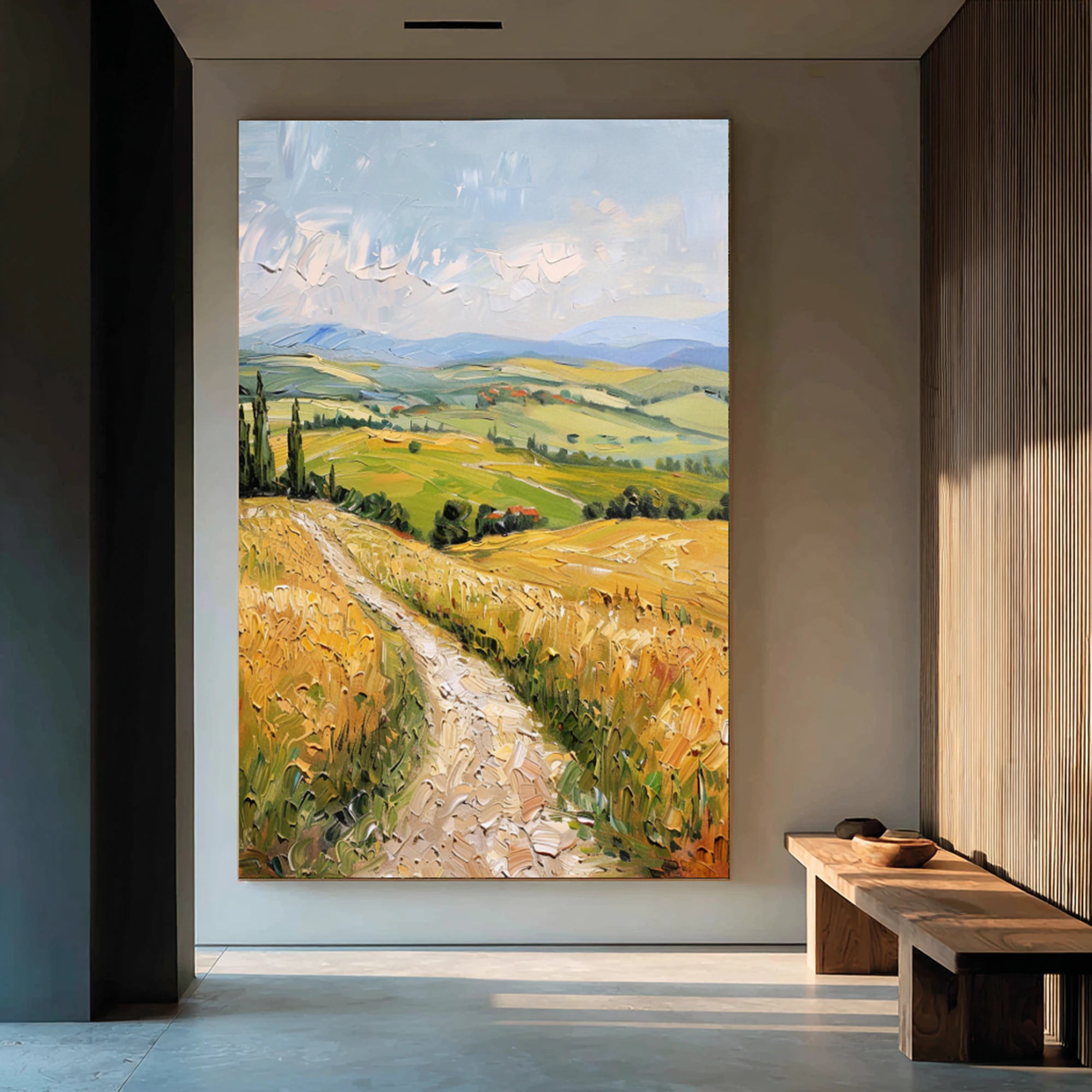 Hand-painted Wheat Field Wall Art #FJ633