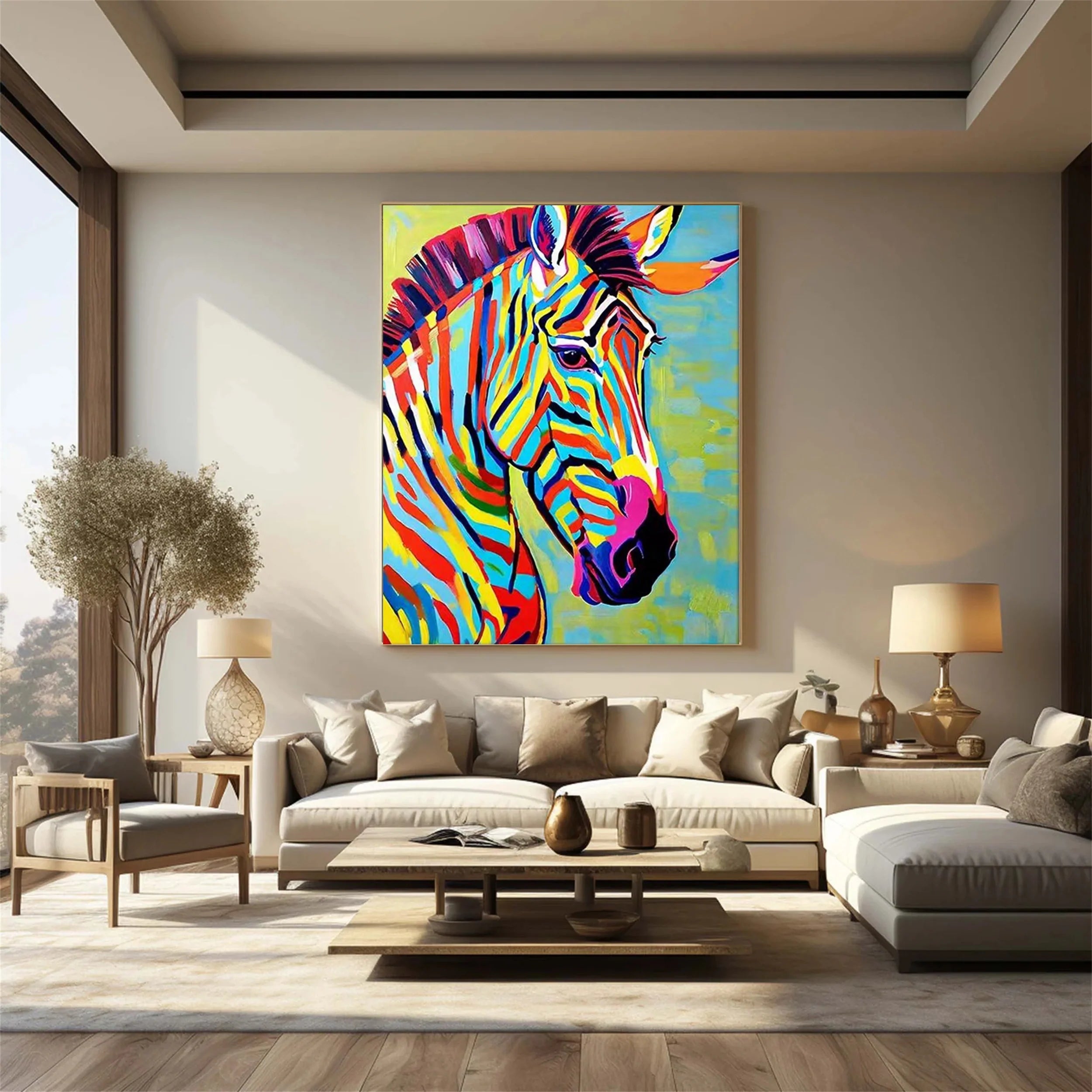 Colorful Horse Abstract Animal Wall Art #AM021