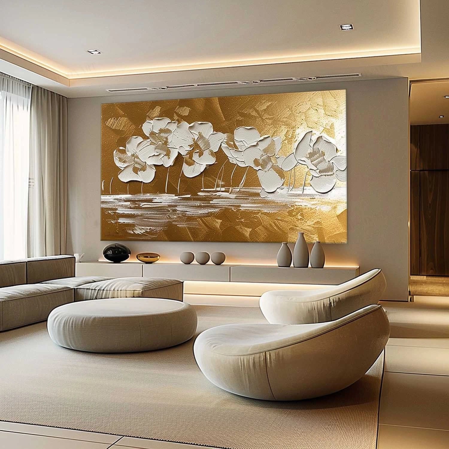 Flower & Tree Abstract Textured Wall Art #FT048