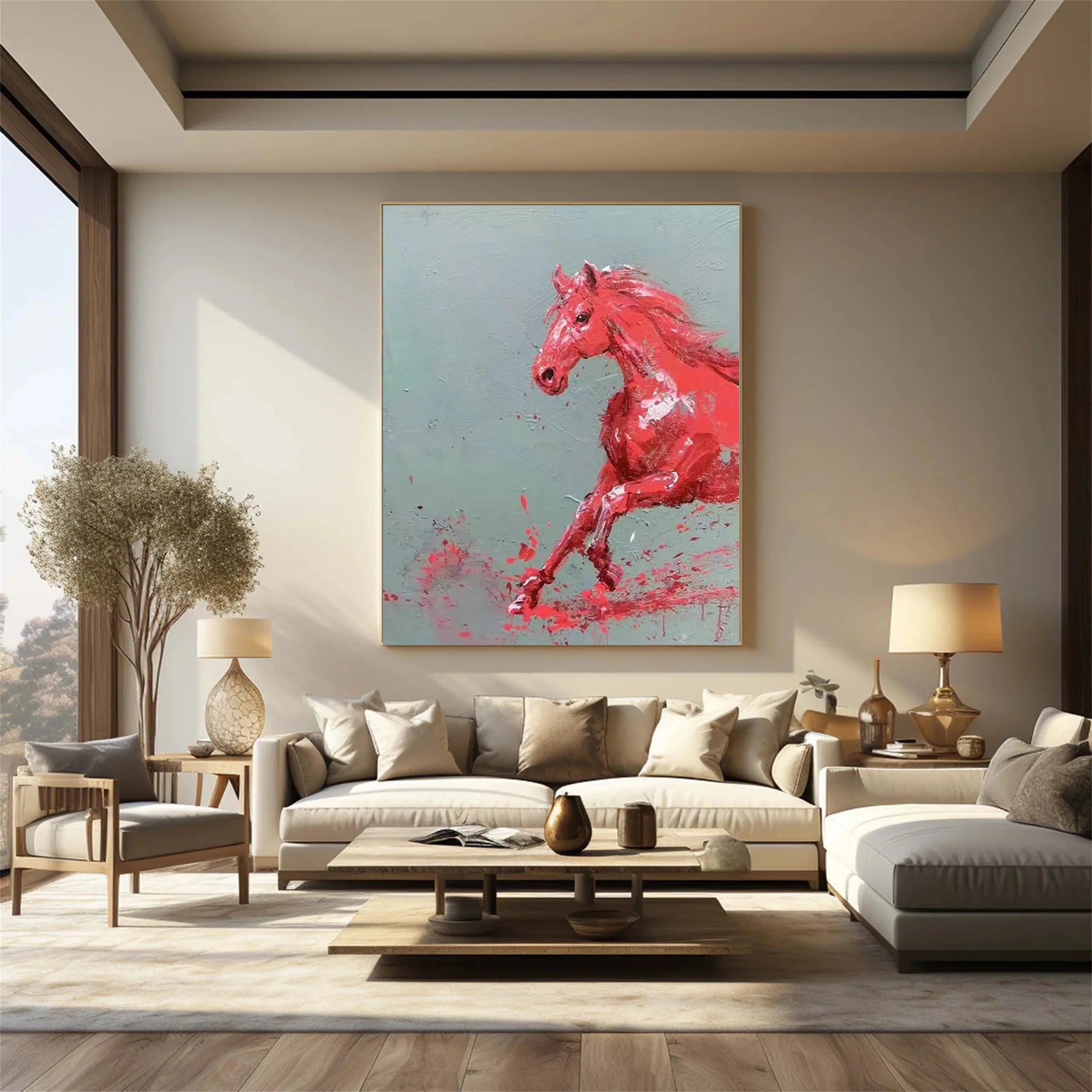 Colorful Horse Abstract Animal Wall Art #AM037