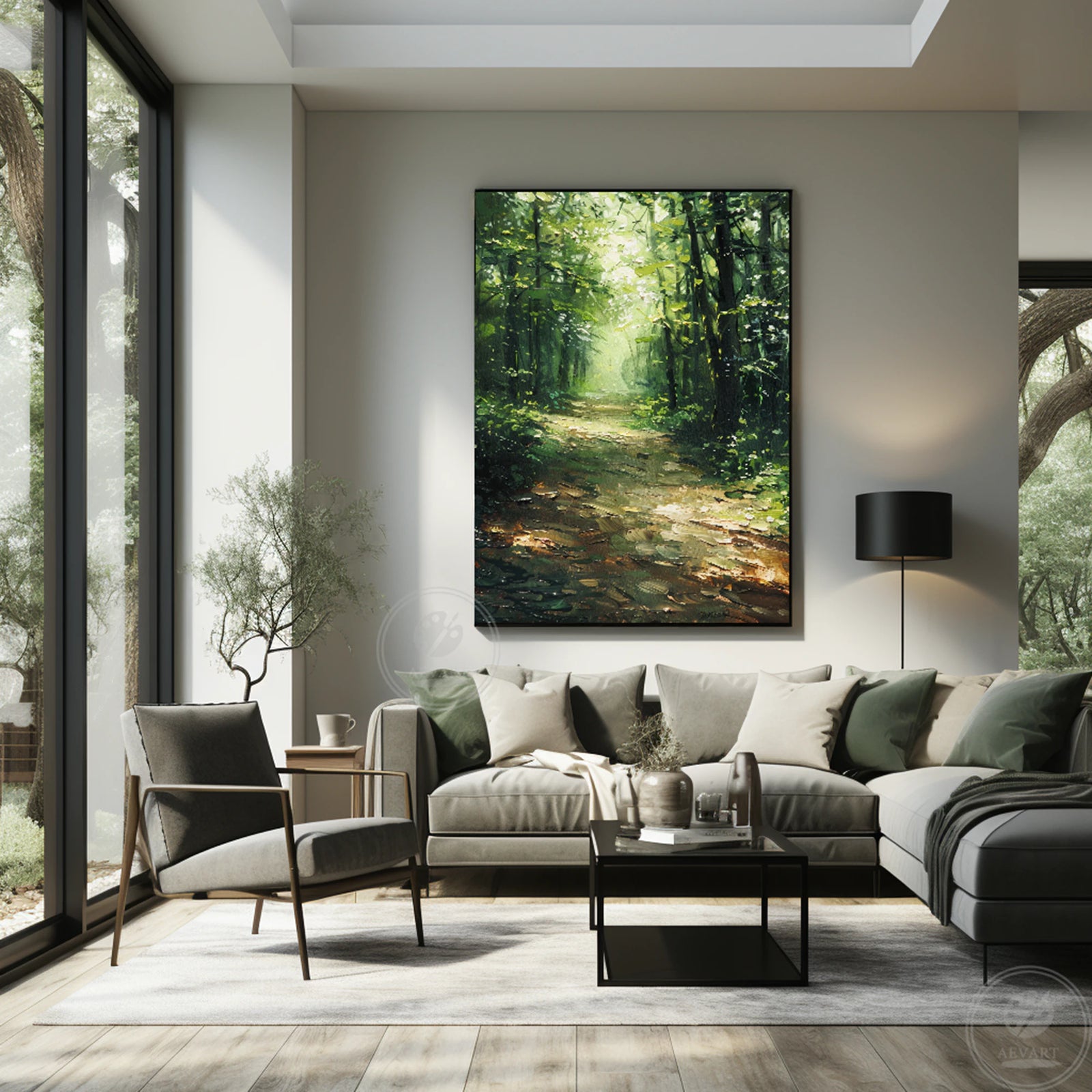 Original Green Landscape Wall Art #FJ638