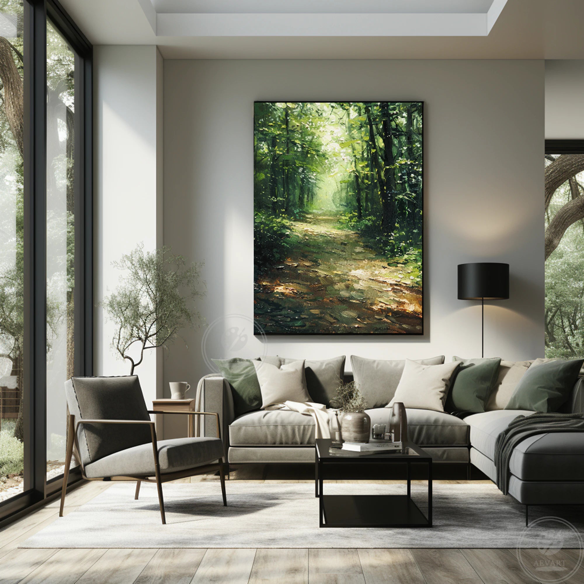Original Green Landscape Wall Art #FJ638