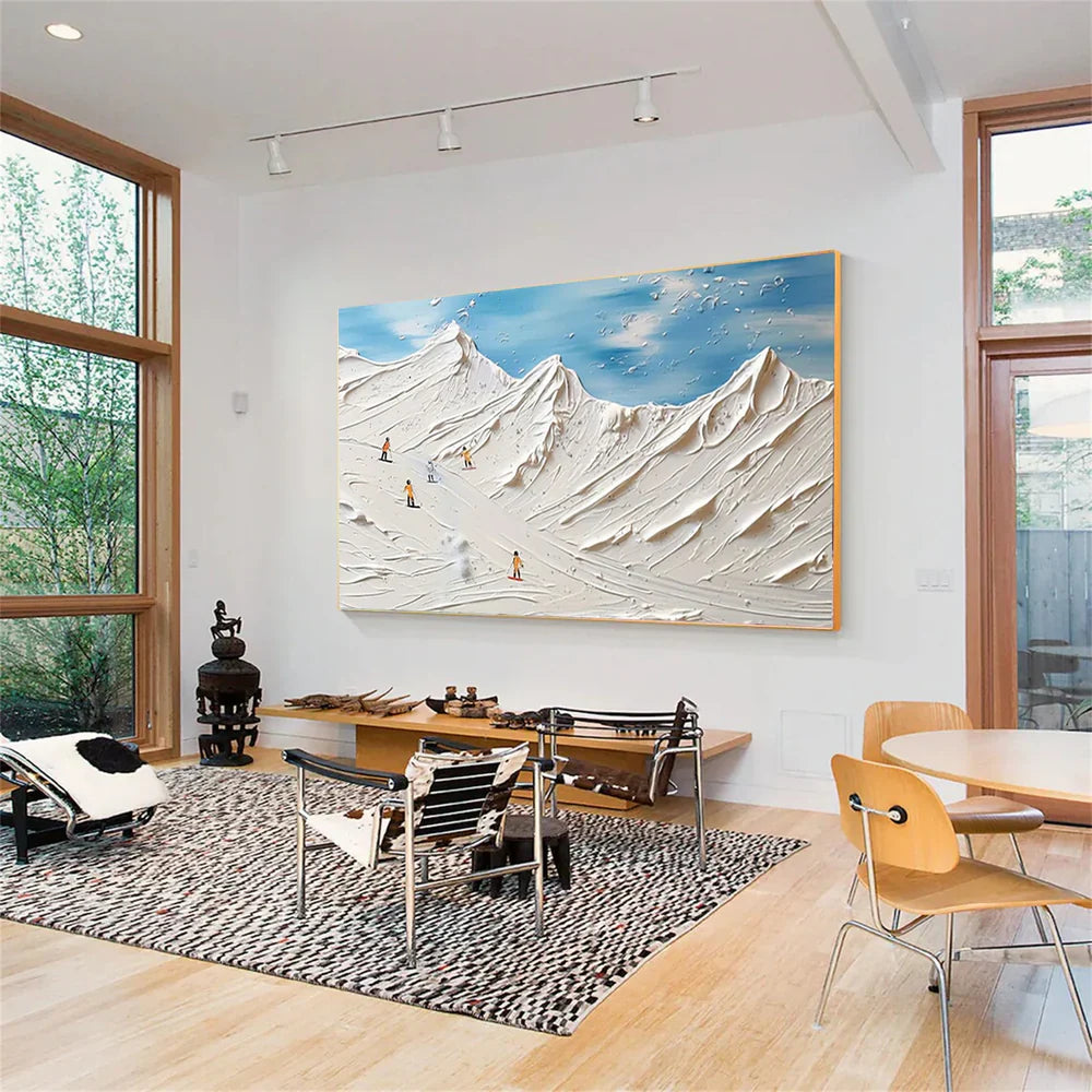 White Sport Art Minimalist Textured Wall Art #AS006