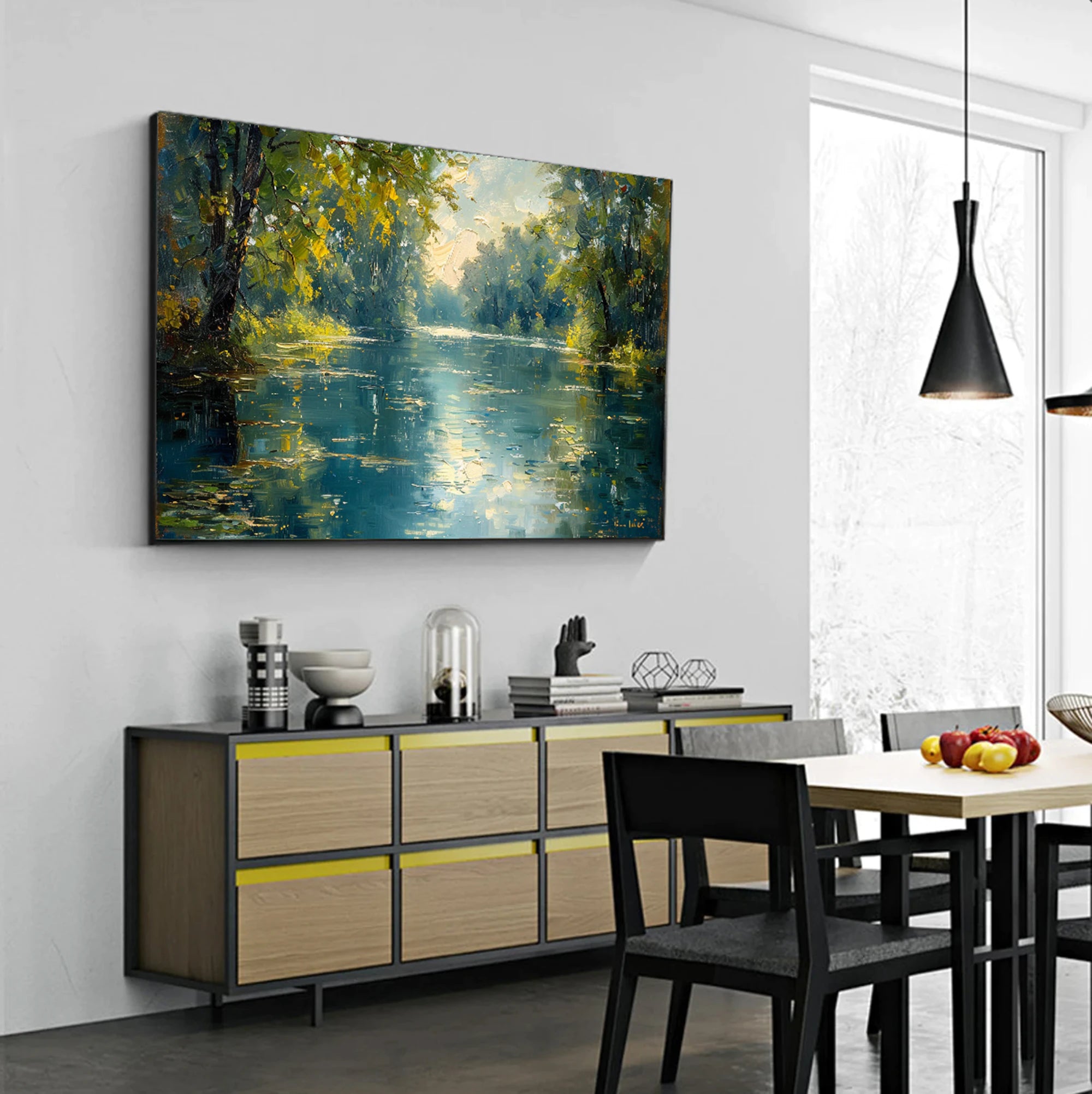 Serene River Landscape Oil Painting #FT580
