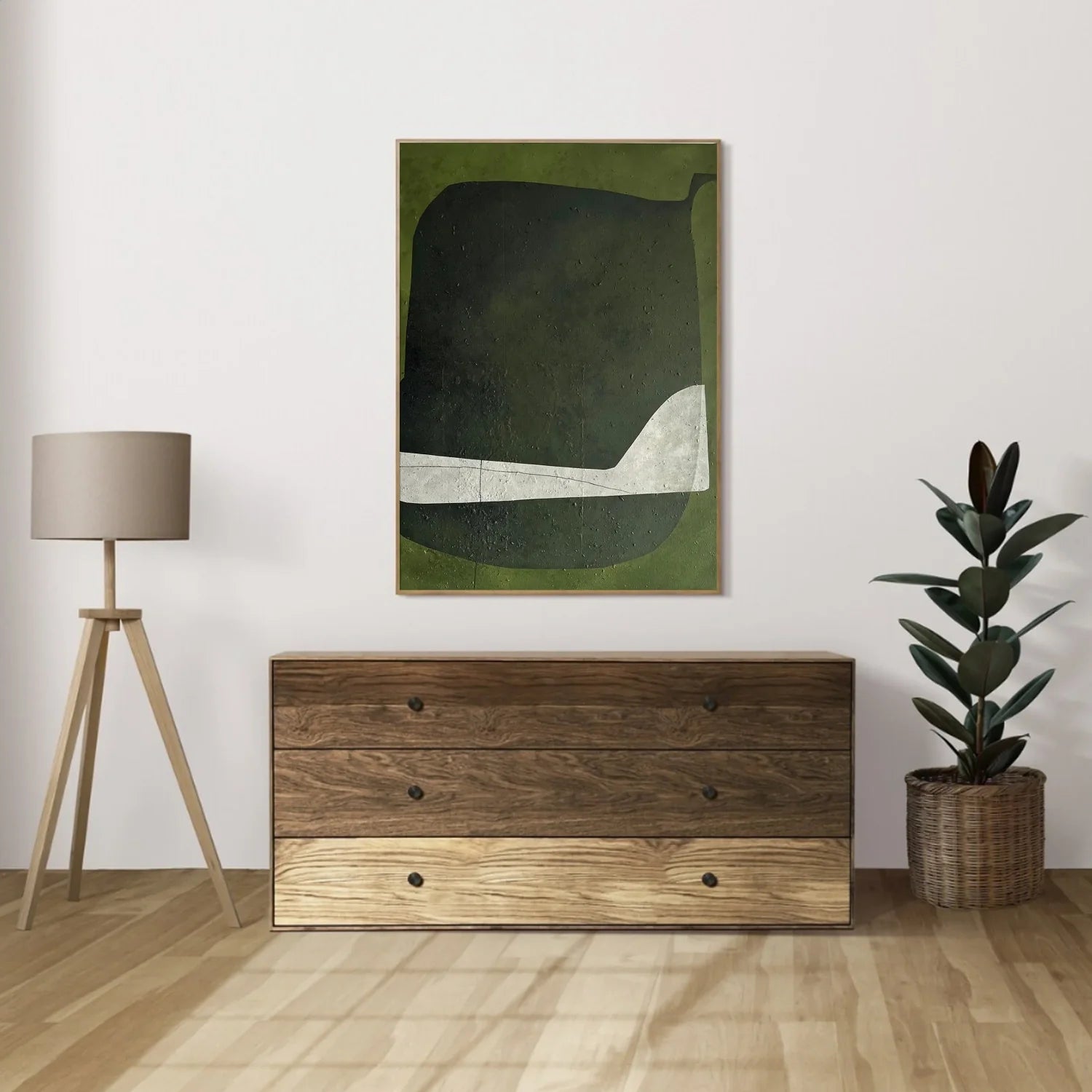 Green Abstract Art Painting #WA663