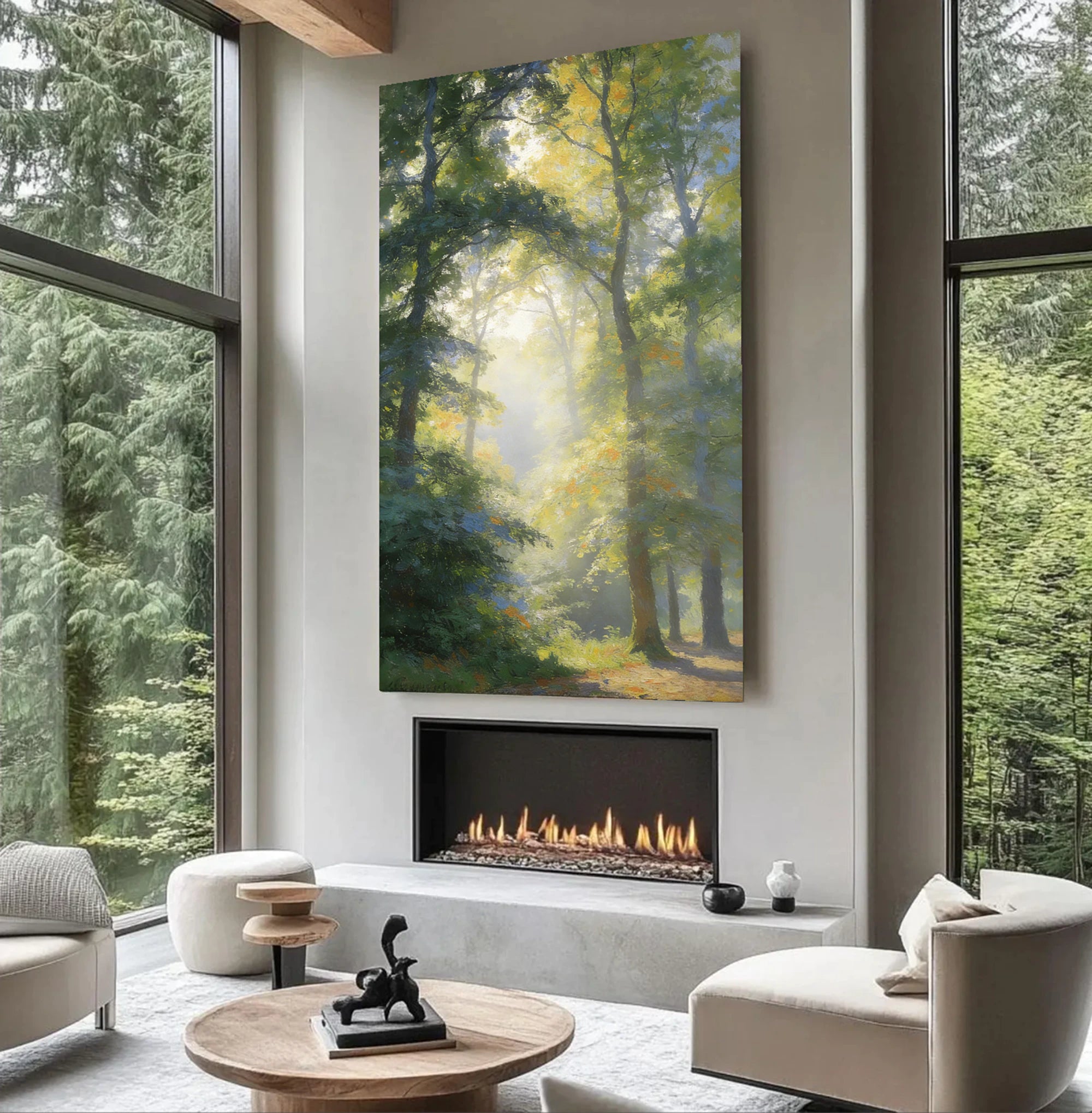 Soft Light Forest Original Canvas Art #FJ671