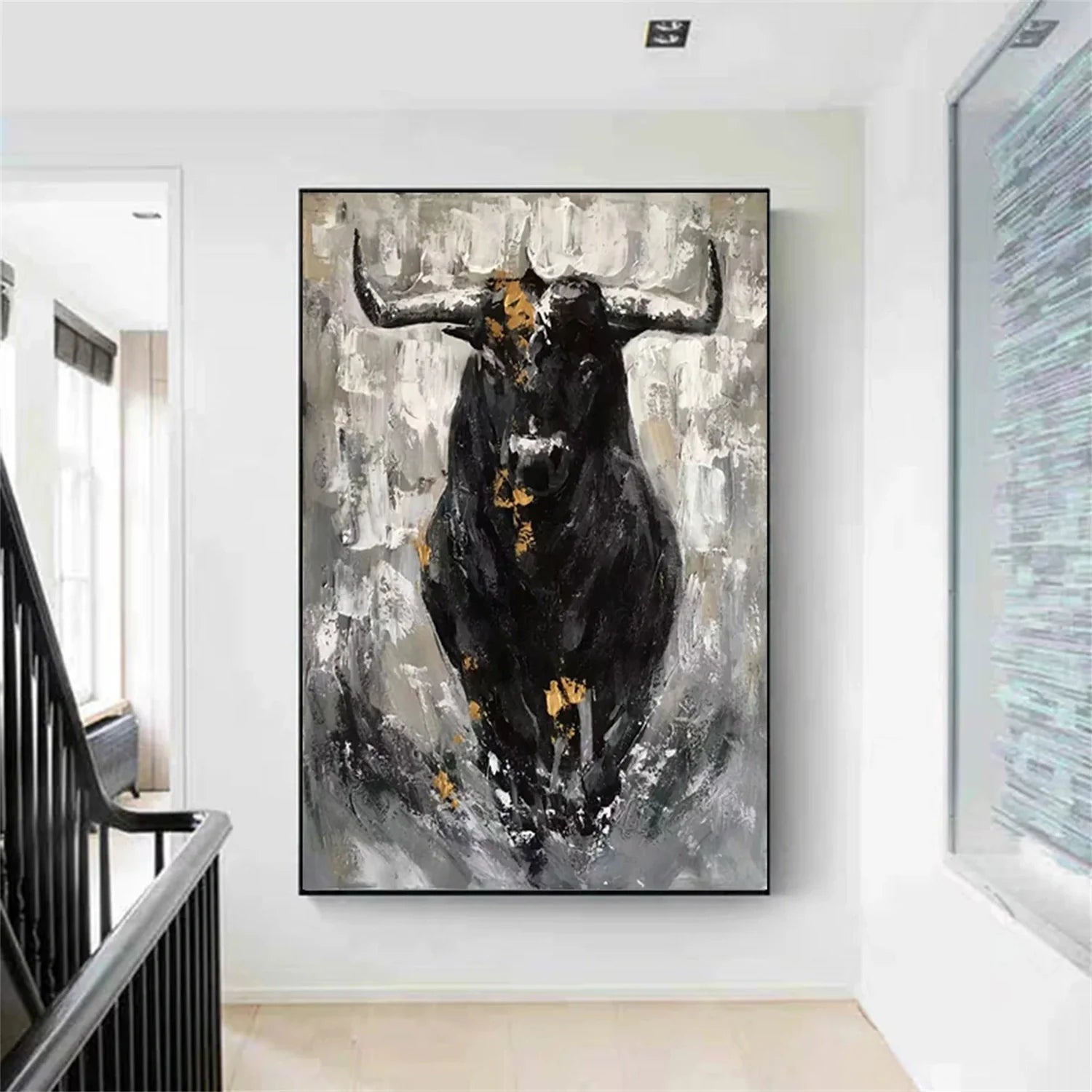 Black and White Abstract Animal Wall Art #AM058