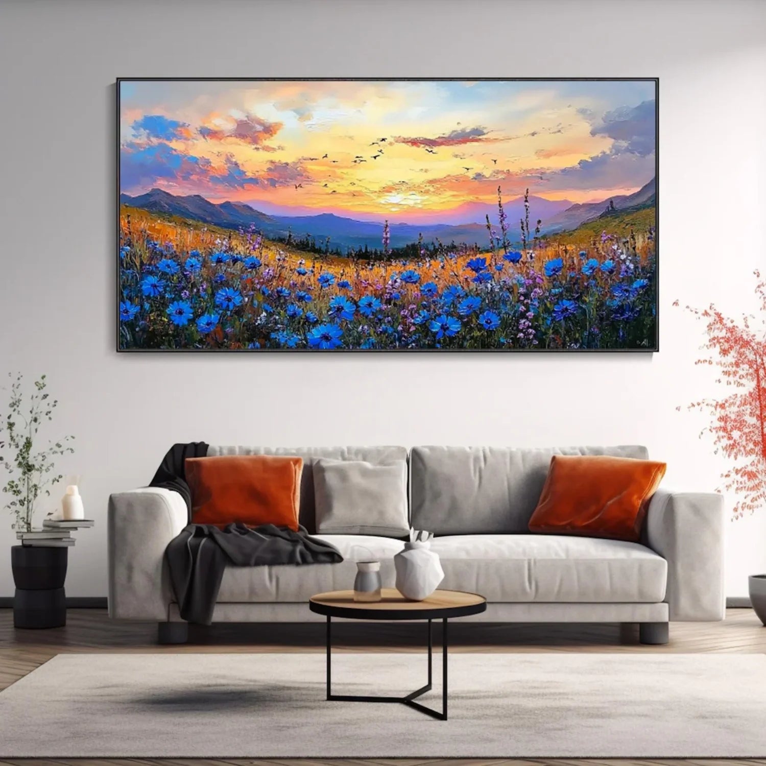 Colorful Flower Abstract Textured Wall Art #FT065