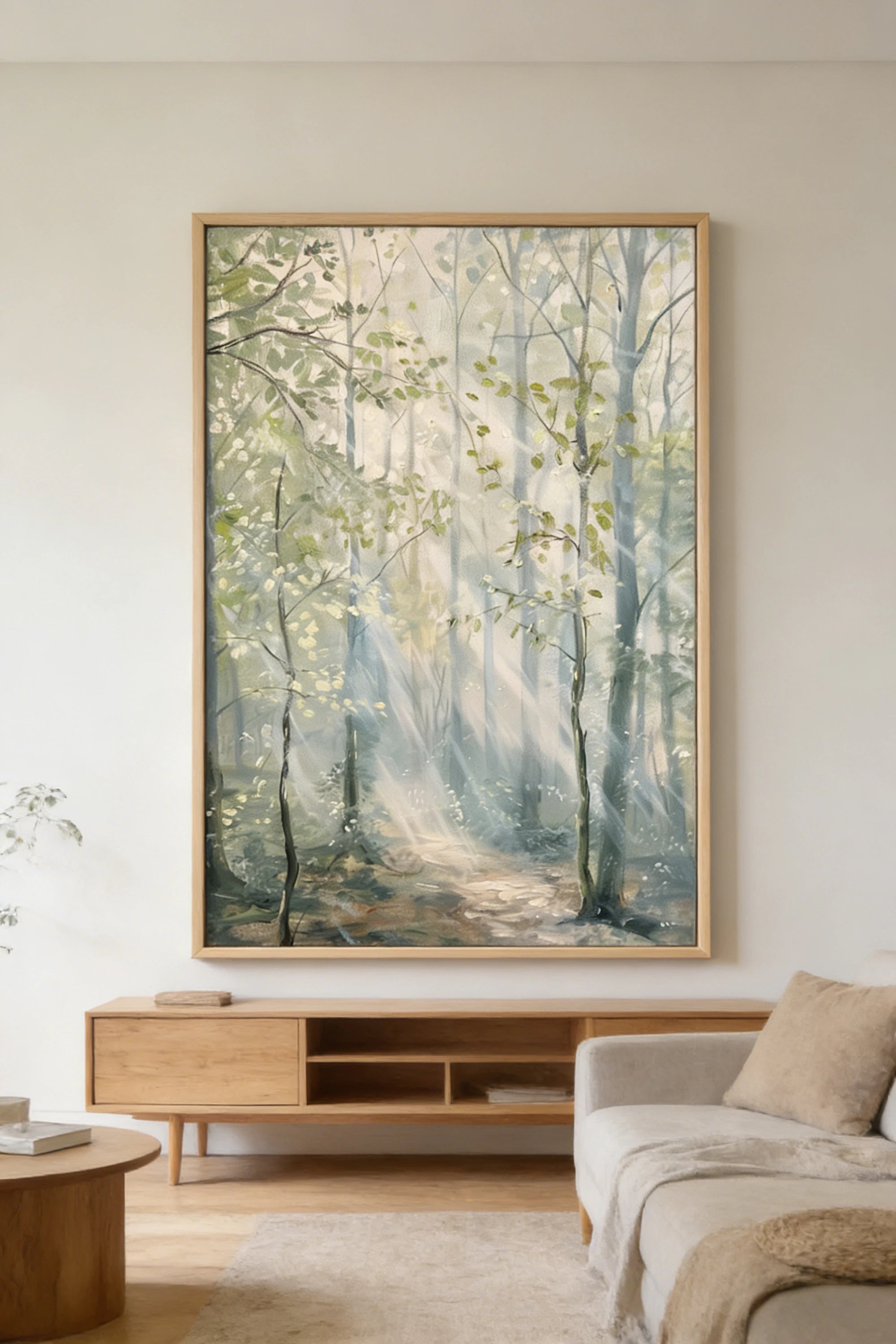 Sunlit Forest Path Hand-Painted Oil Painting #FJ669
