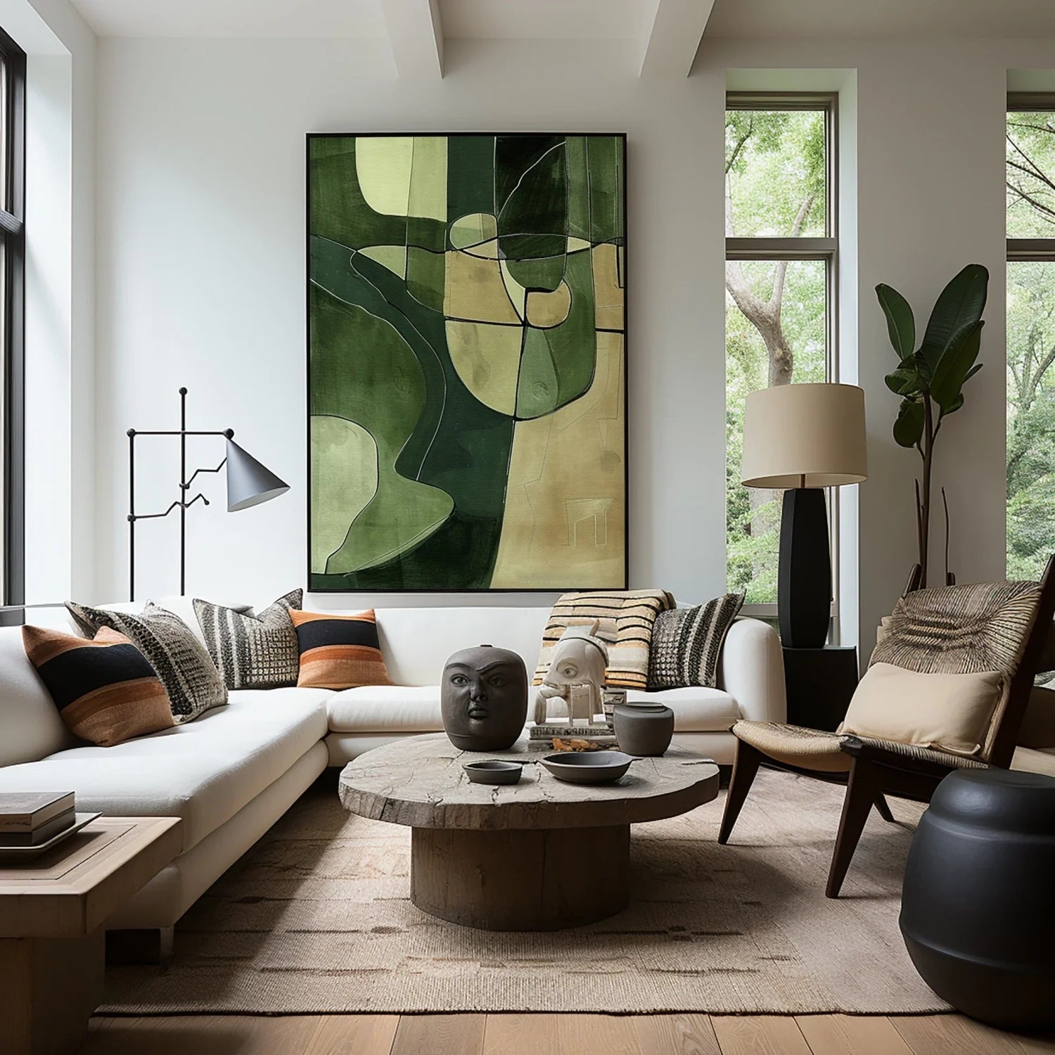 Green Abstract Art Painting #WA452