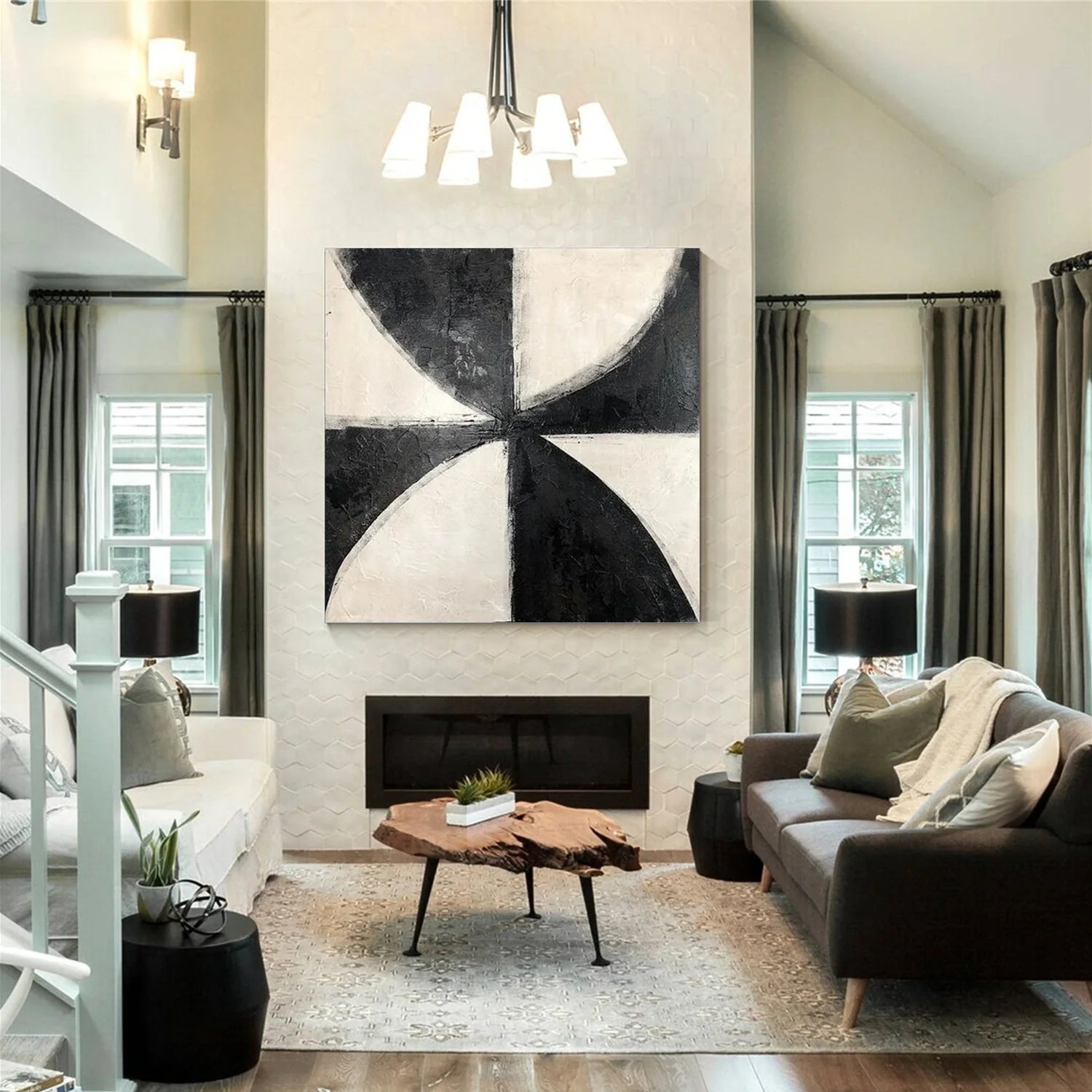 Black and White Minimalist_Canvas Art #MZ111