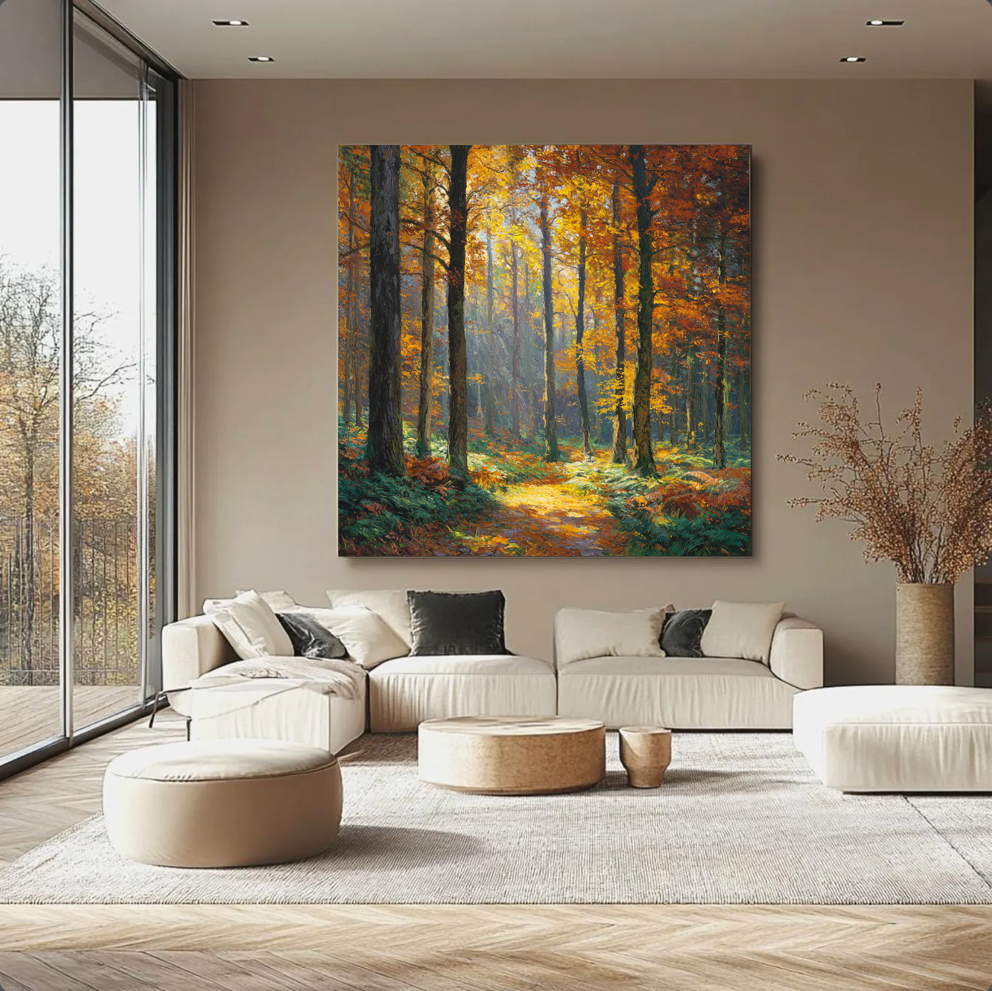 Golden Sunlight Landscape Wall Art #FT333