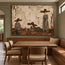 Ivory & Brown Hand-Painted Oil Painting, Women in Wide-Brimmed Hats Wall Art #2L8TWKQ1