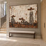 Ivory & Brown Hand-Painted Oil Painting, Women in Wide-Brimmed Hats Wall Art #2L8TWKQ1