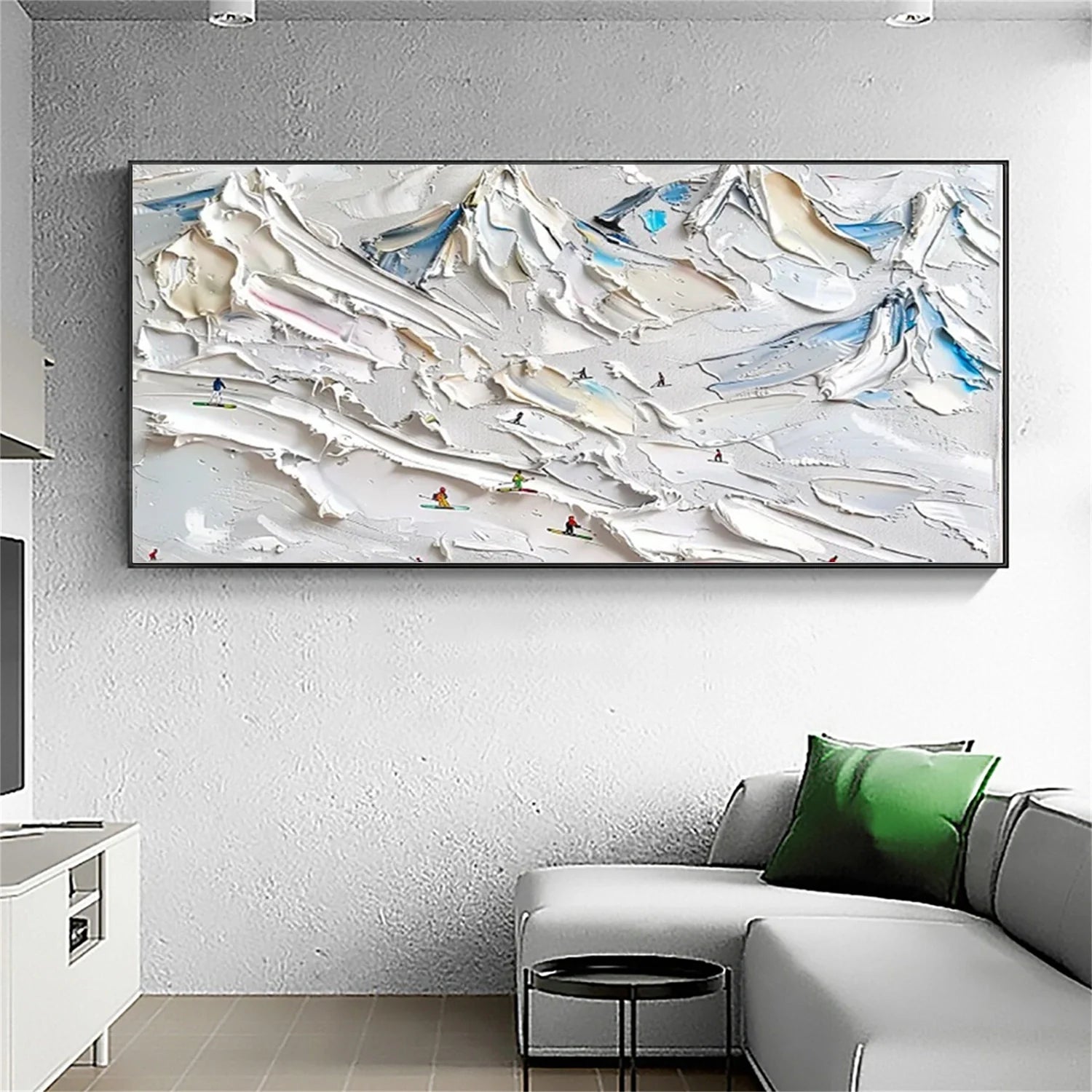 White Sport Art Minimalist Textured Wall Art #AS011