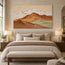 Ochre & Ivory Hand-Painted 3D Textured Oil Painting, Layered Mountain Landscape Wall Art #MDQVBF4L