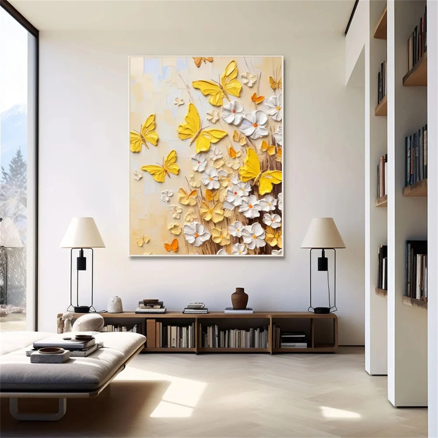 Flower & Tree Abstract Textured Wall Art #FT085