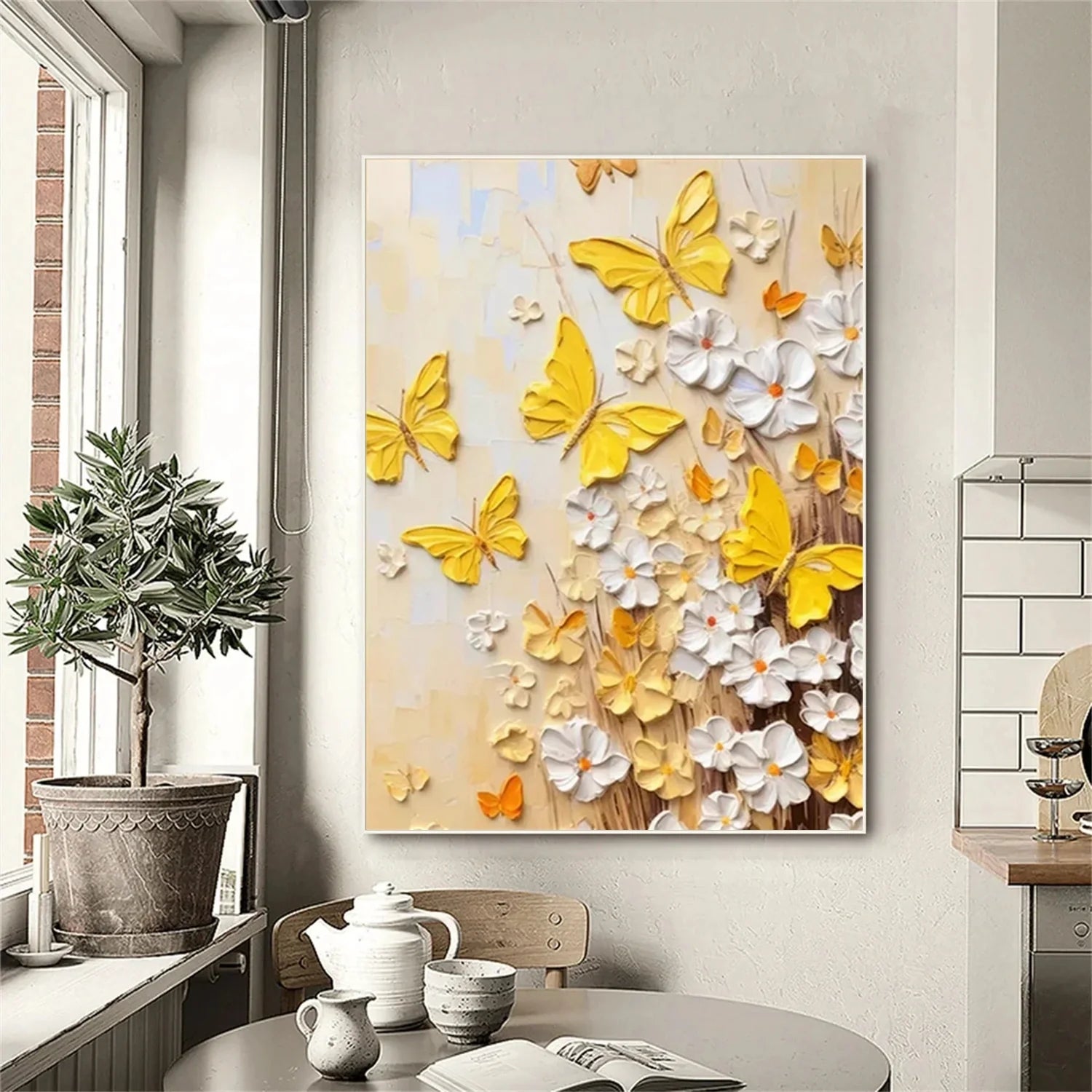 Flower & Tree Abstract Textured Wall Art #FT085