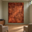 Copper Brown Hand-Painted Oil Painting, Interwoven Abstract Wall Art #35Y5KWIP