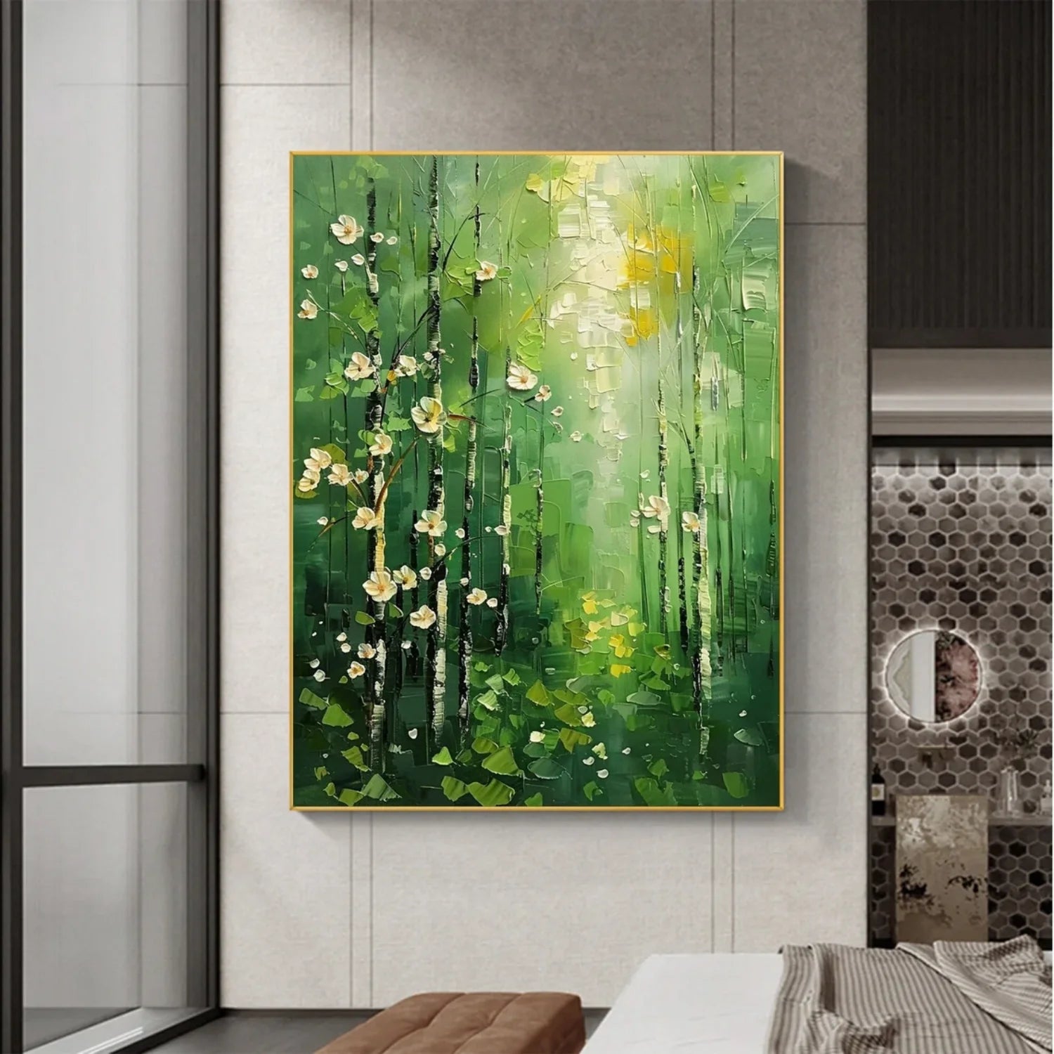 Flower & Tree Abstract Textured Wall Art #FT072