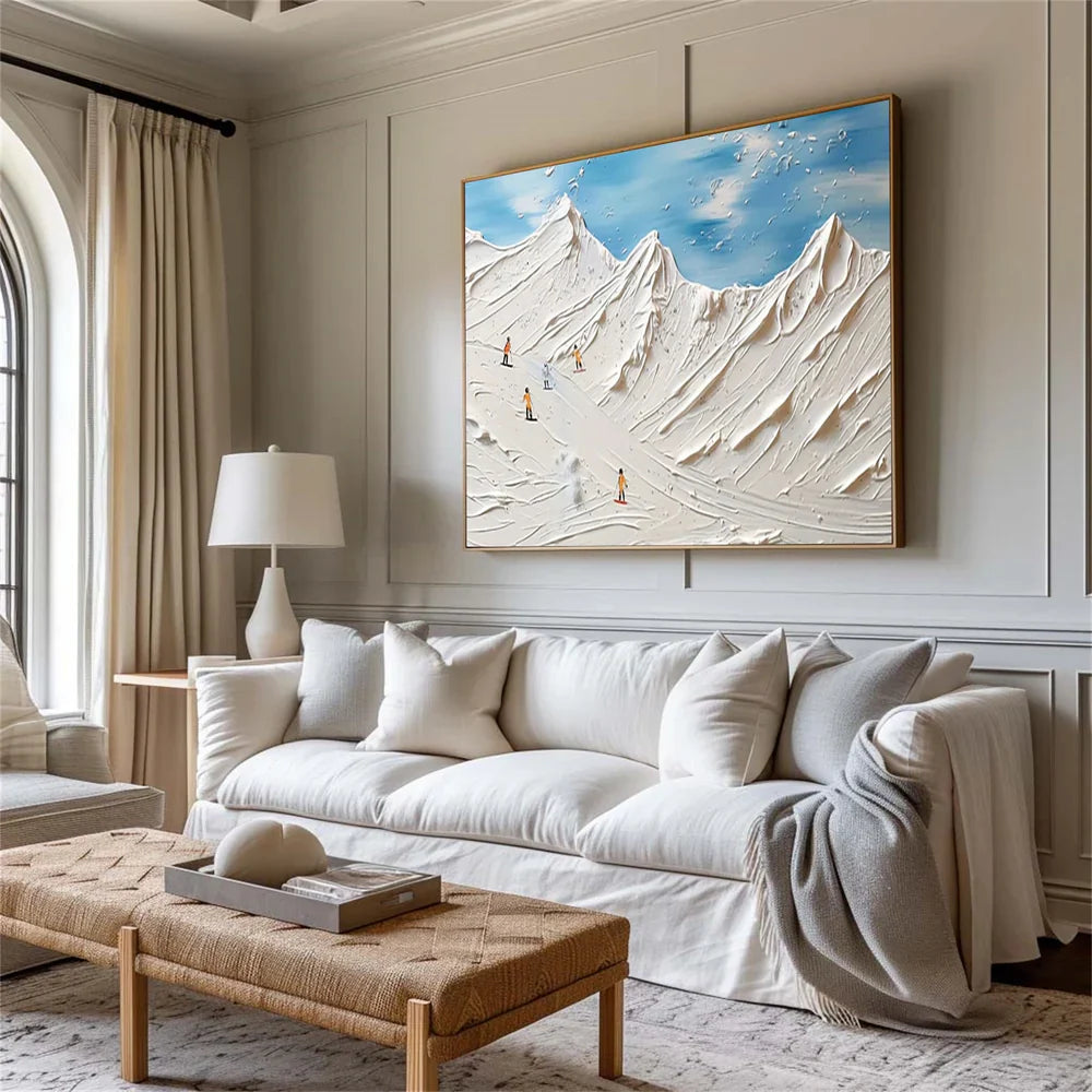 White Sport Art Minimalist Textured Wall Art #AS006