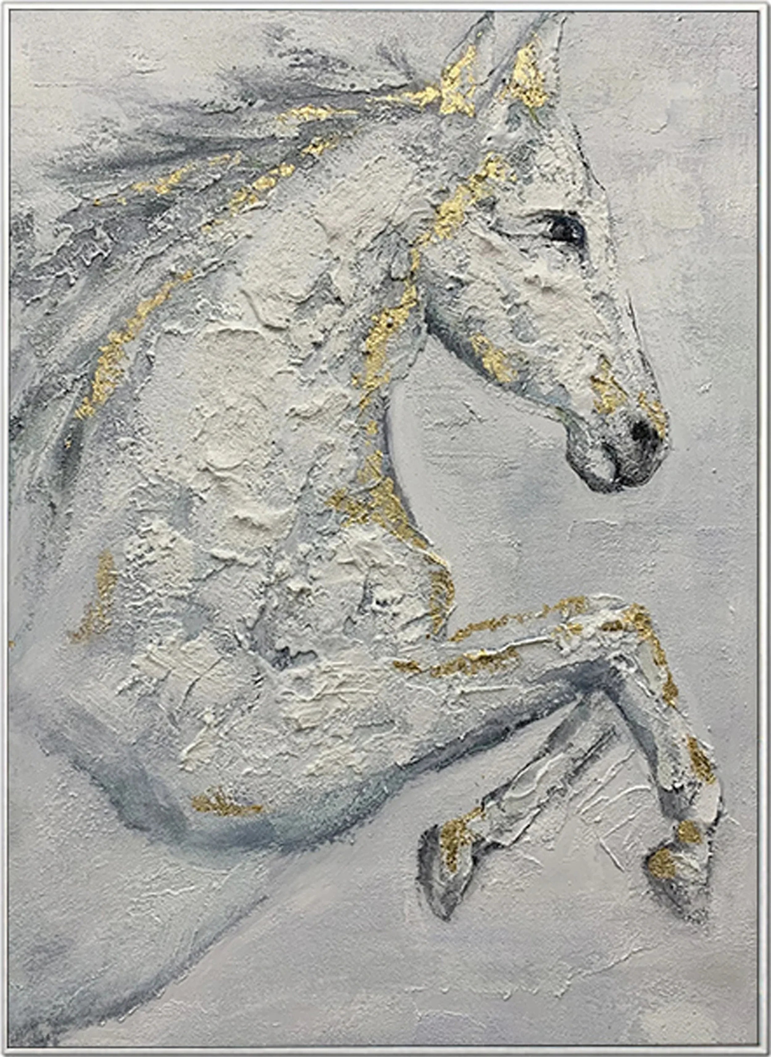 White Horse Abstract Animal Wall Art #AM002