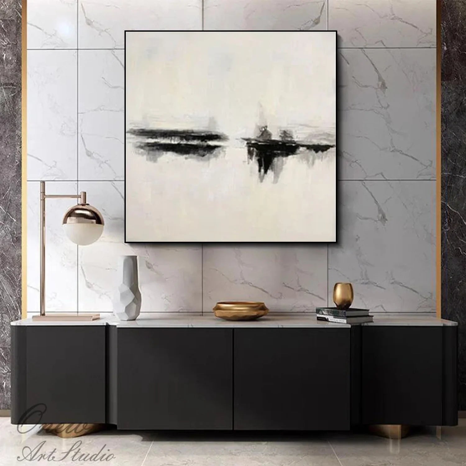 Black and White Minimalist_Canvas Art #MZ112